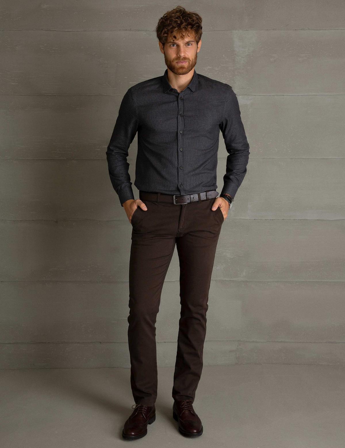 Kahverengi Slim Fit Chino Pantolon