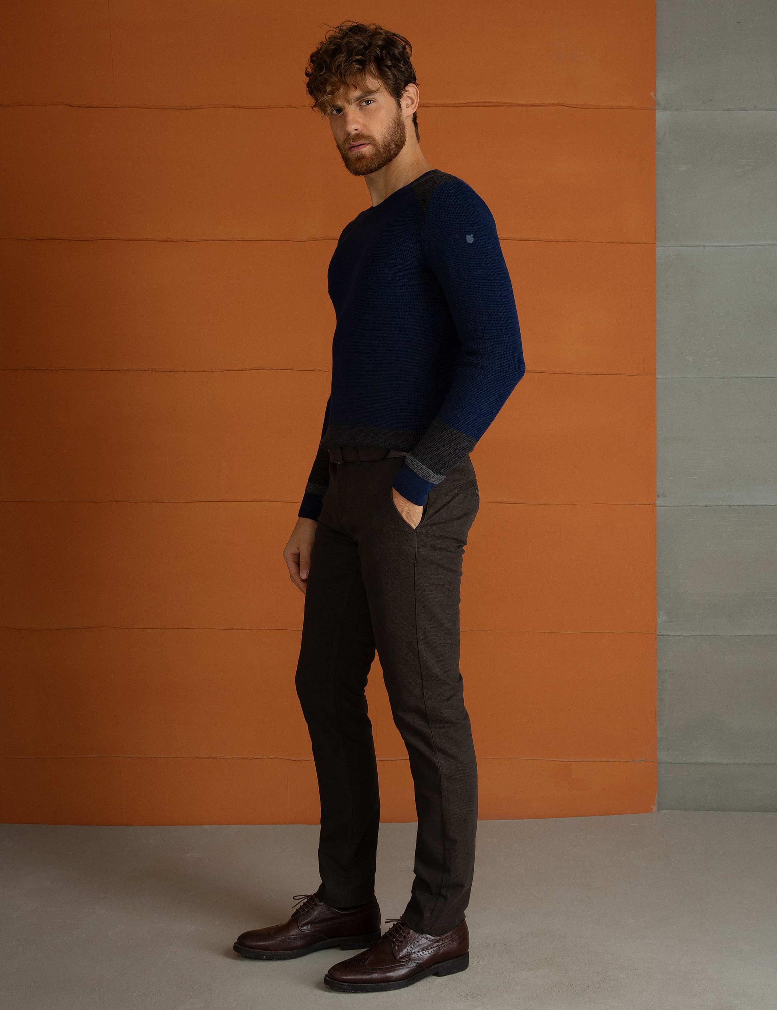 Kahverengi Slim Fit Chino Pantolon