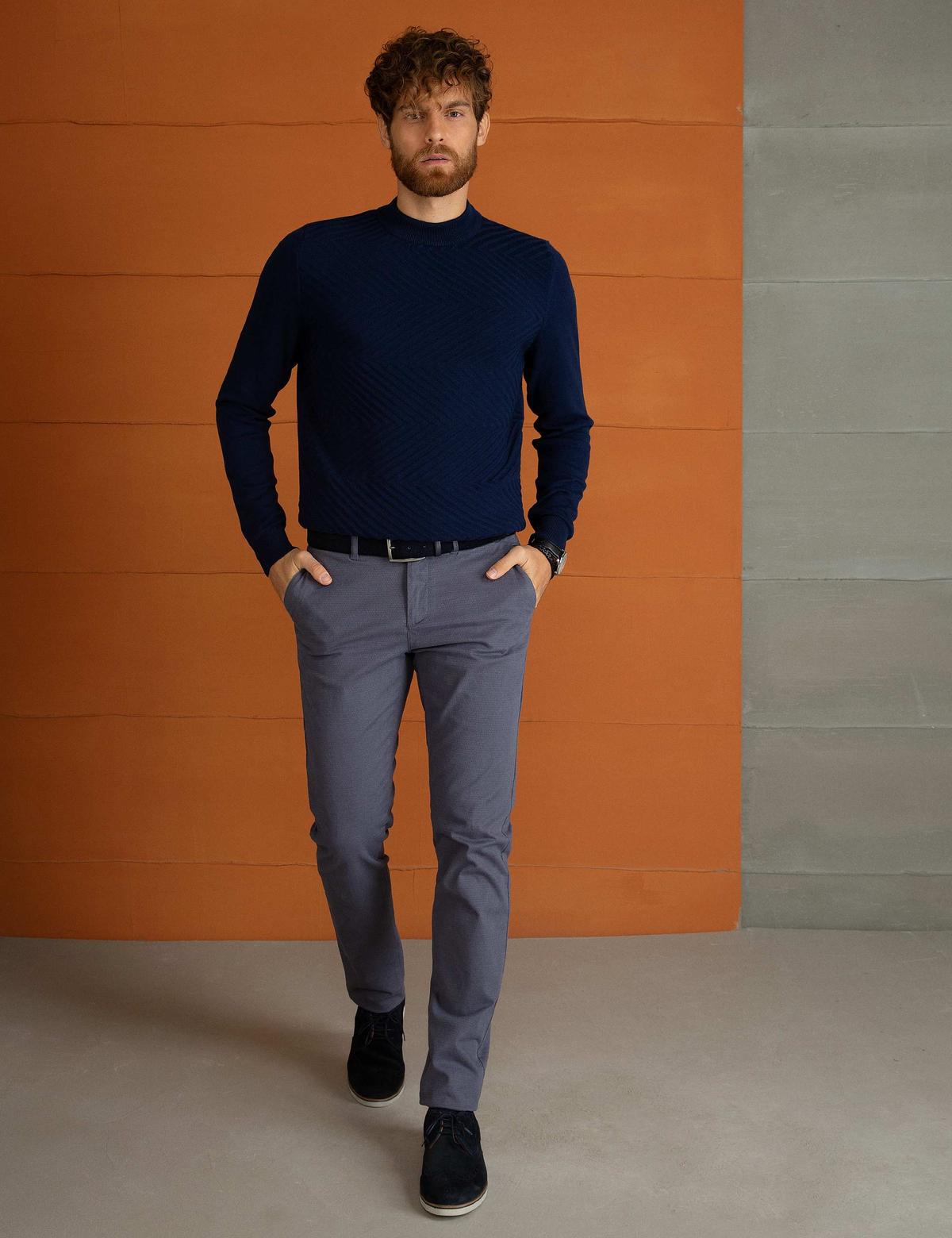 Antrasit Slim Fit Chino Pantolon