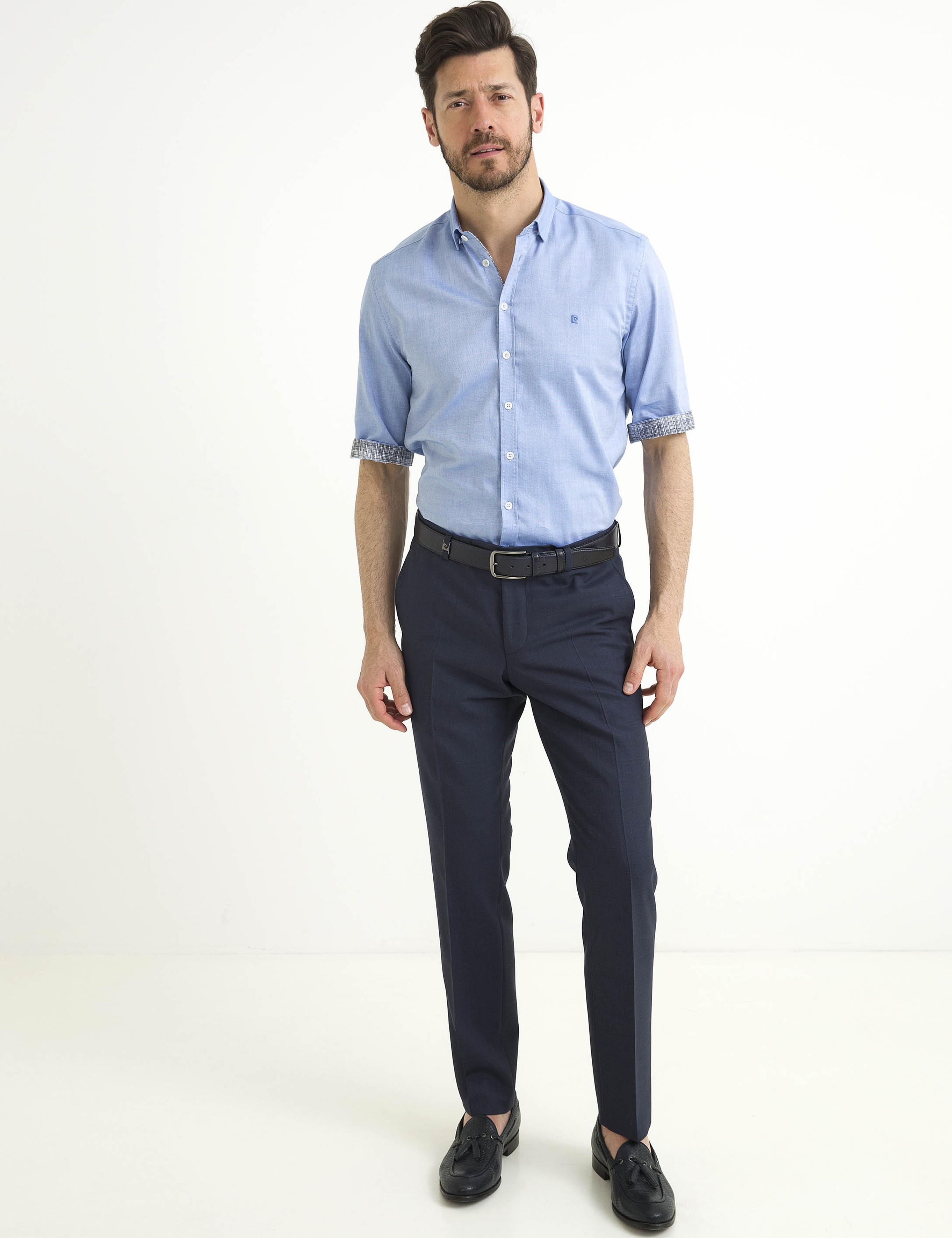 İndigo Slim Fit Kısa Kol Gömlek