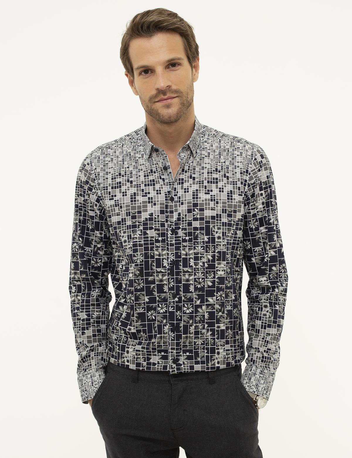 Gri Slim Fit Gömlek