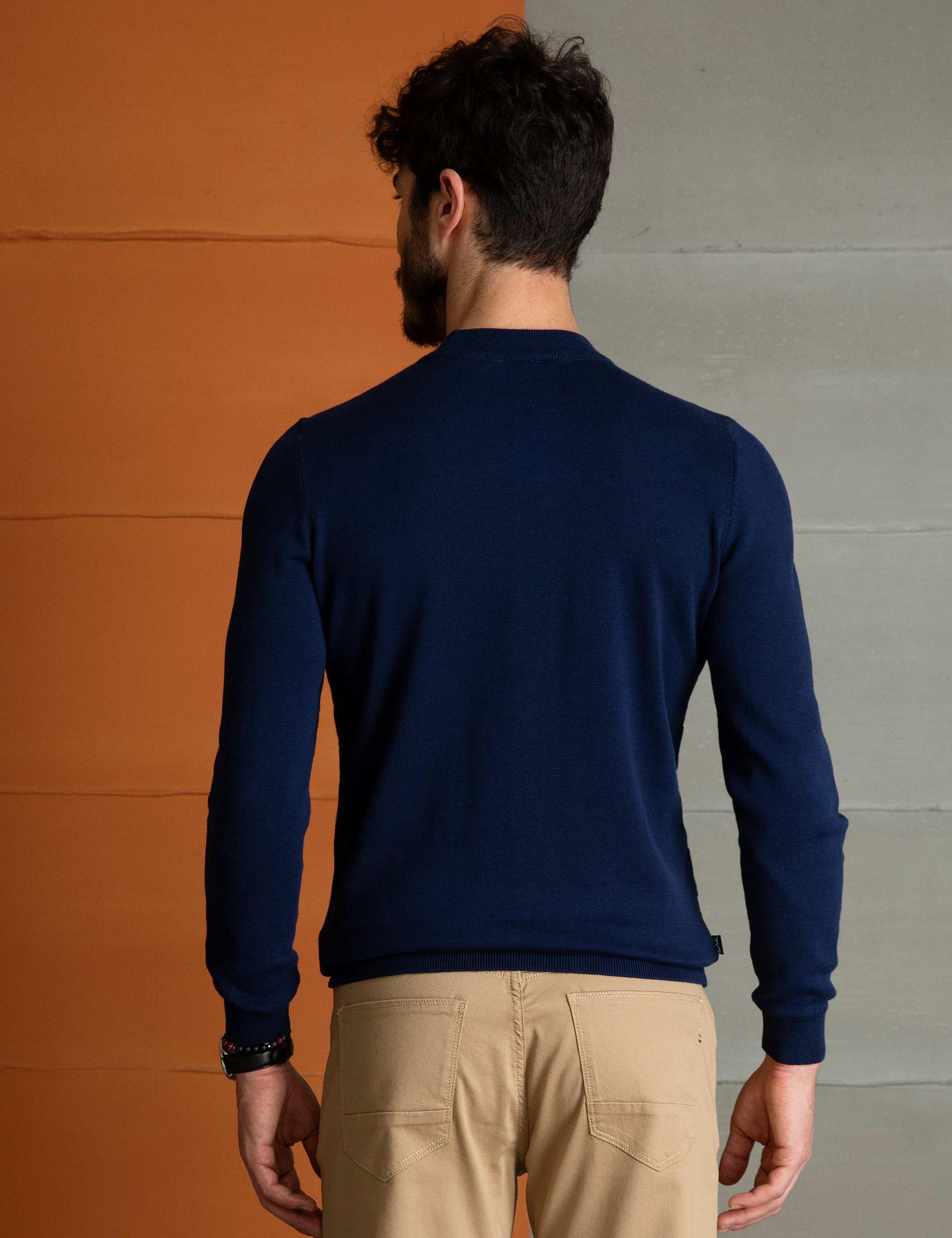 Lacivert Slim Fit Kazak