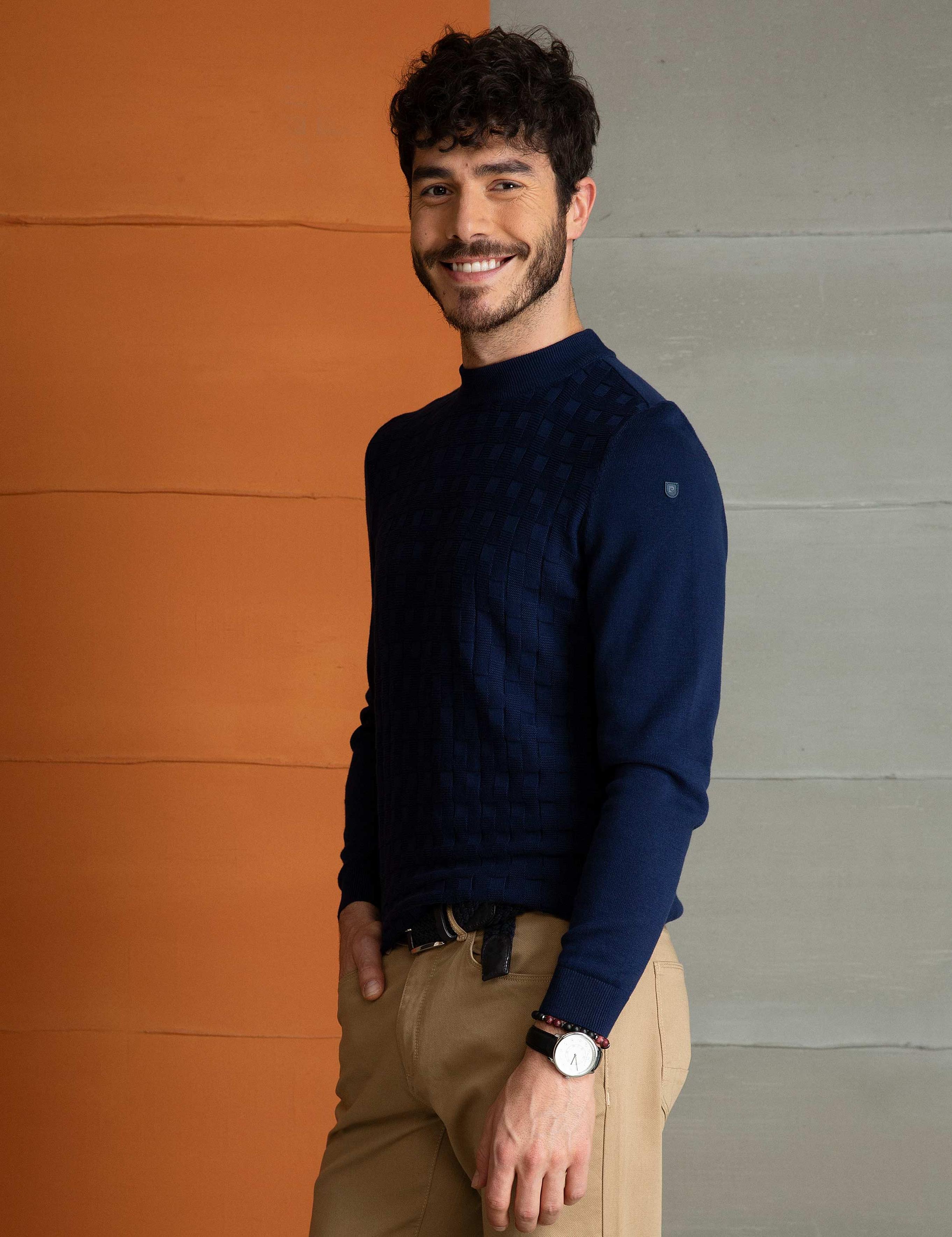 Lacivert Slim Fit Kazak