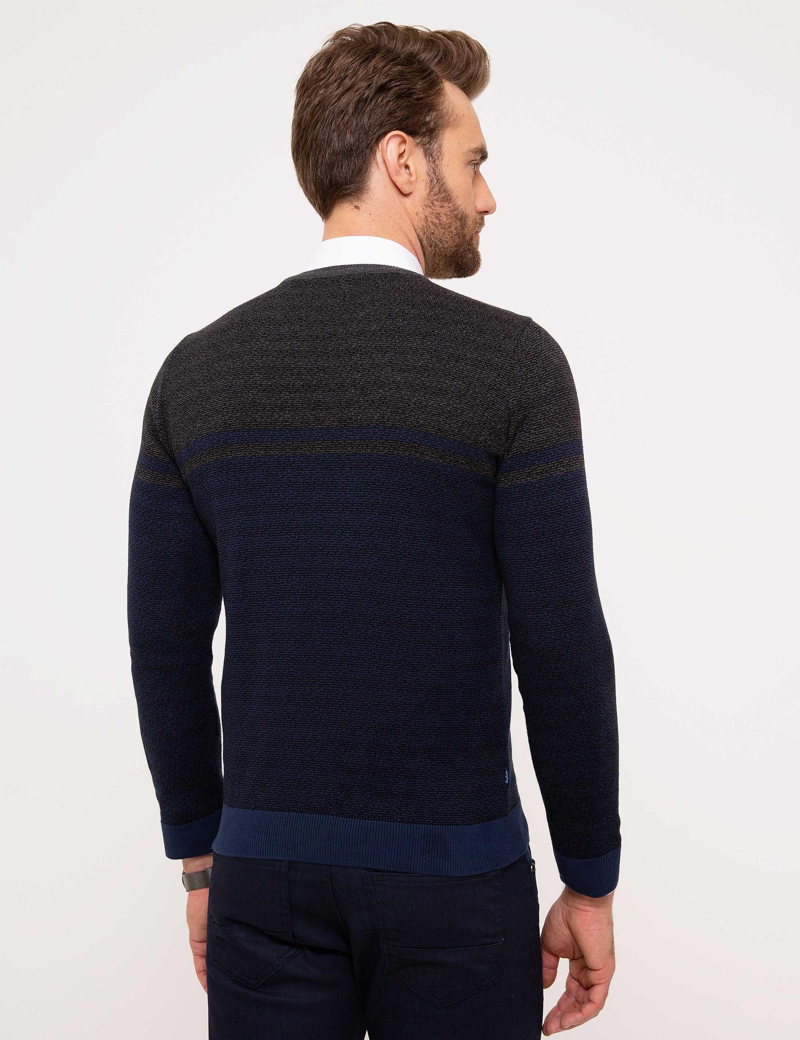Lacivert Slim Fit Kazak