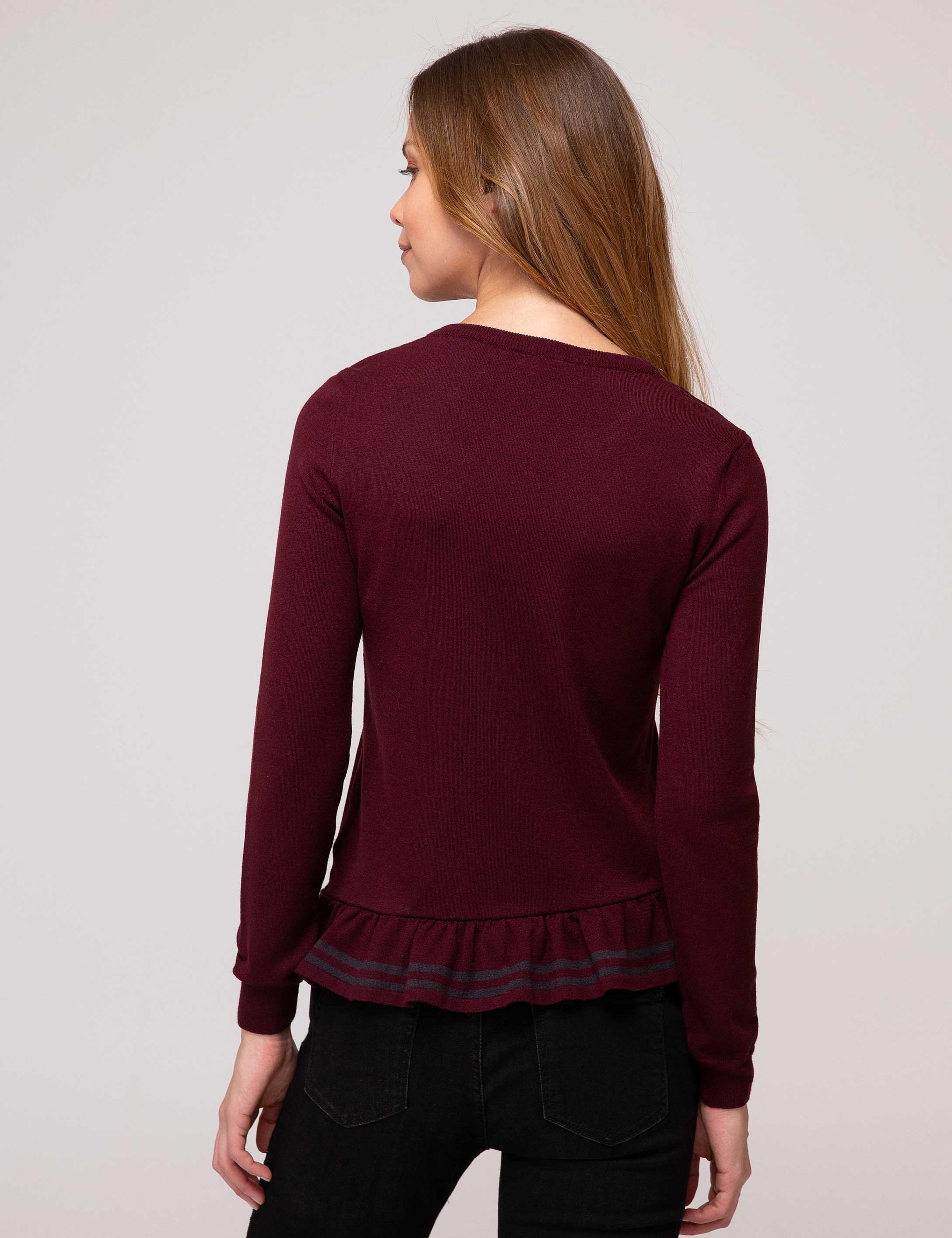Bordo Slim Fit Kazak
