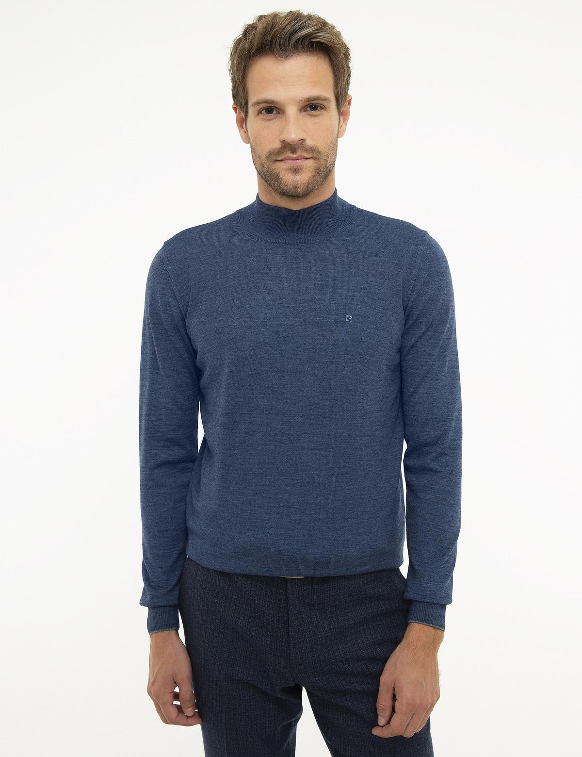 İndigo Slim Fit Basic Kazak
