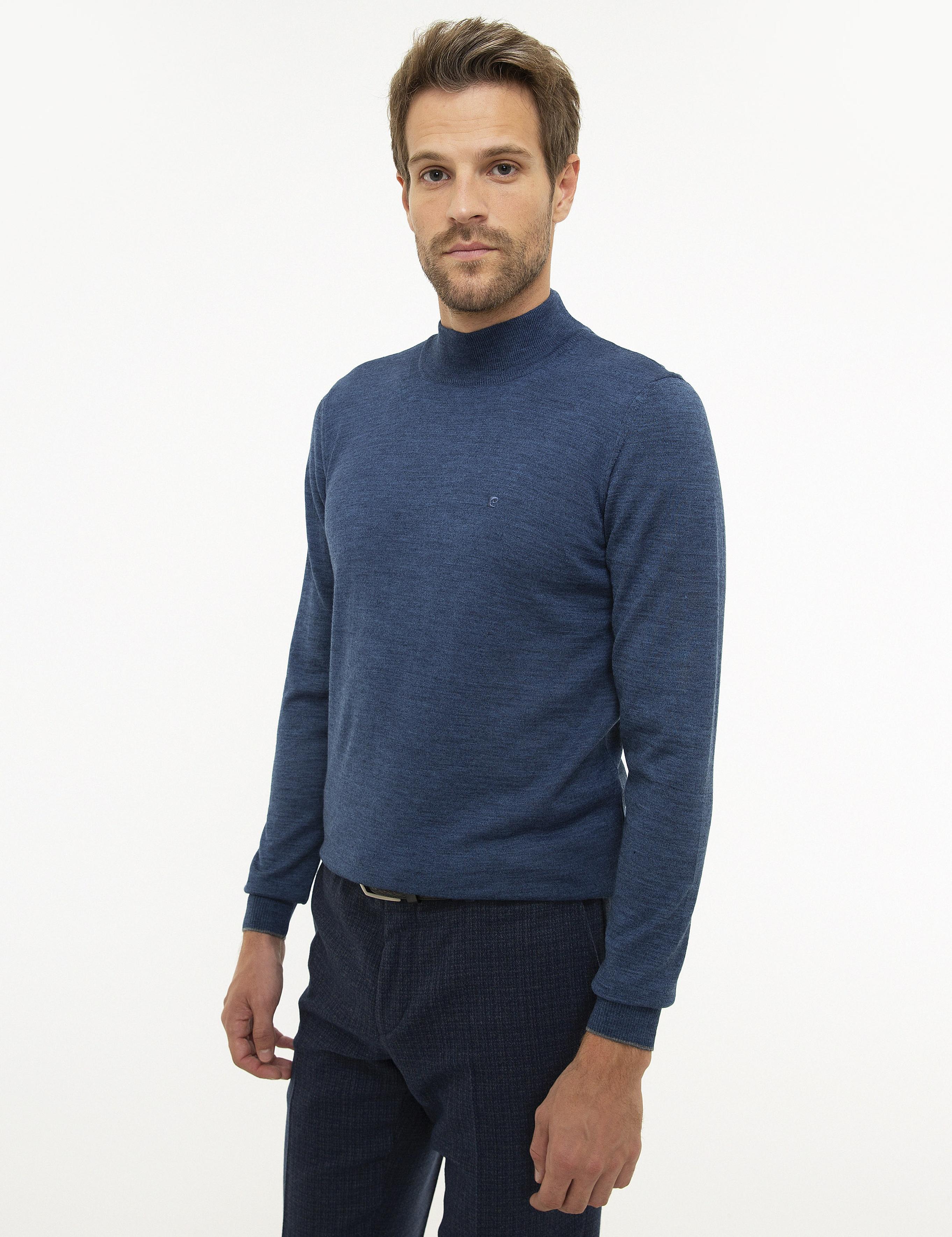 İndigo Slim Fit Basic Kazak