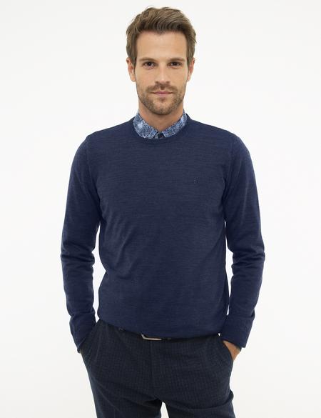 İndigo Slim Fit Basic Kazak