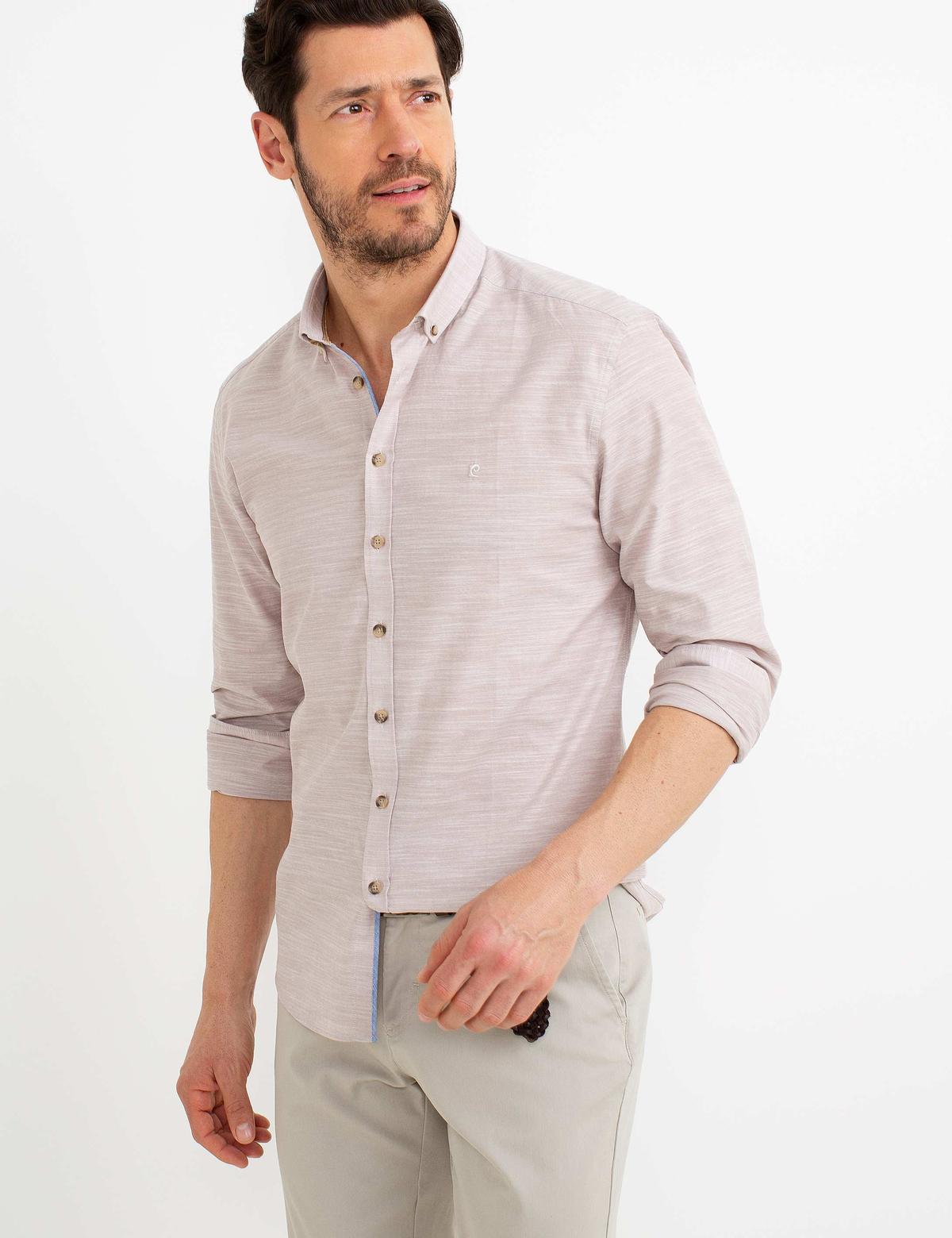Bej Slim Fit Gömlek