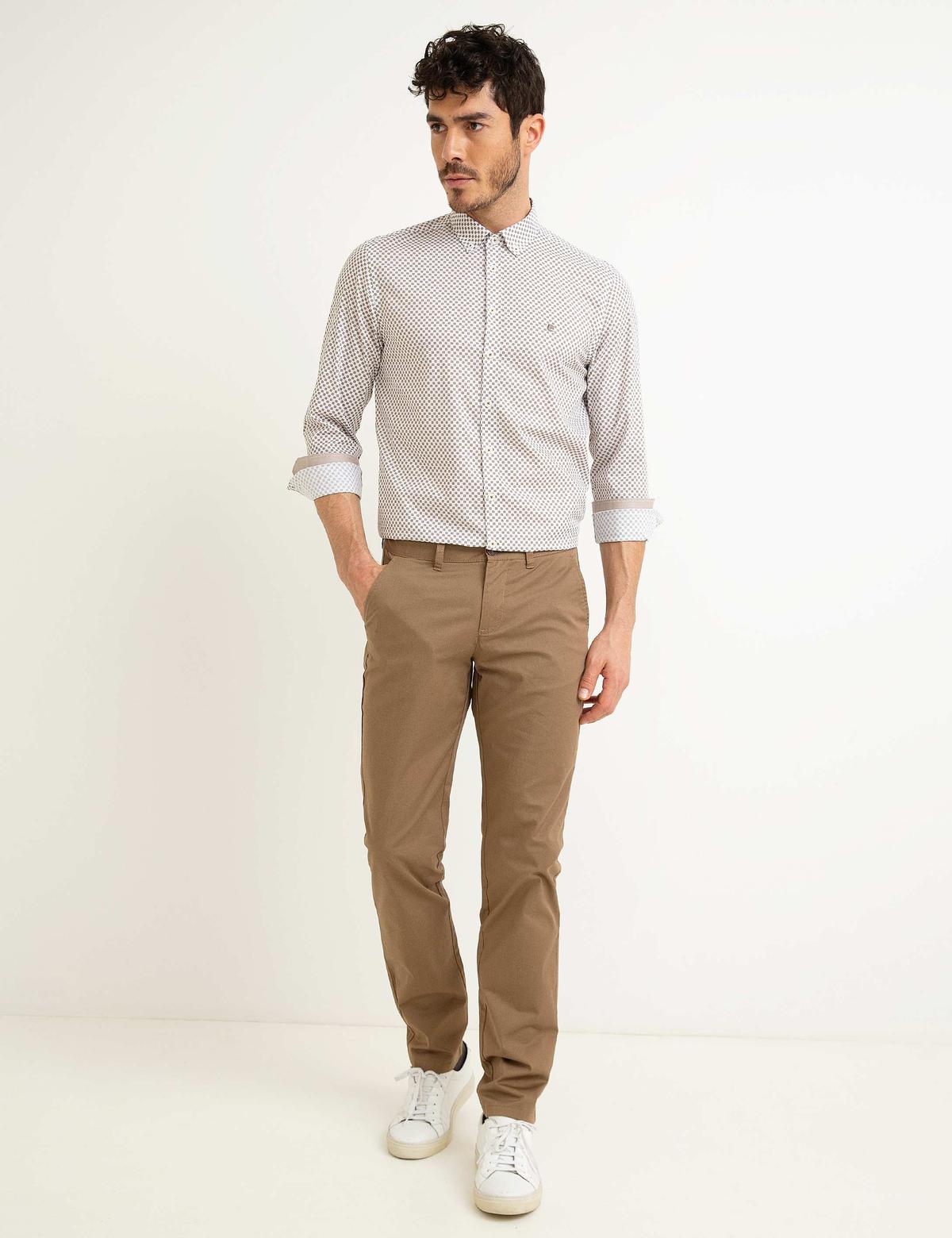 Kahverengi Slim Fit Gömlek
