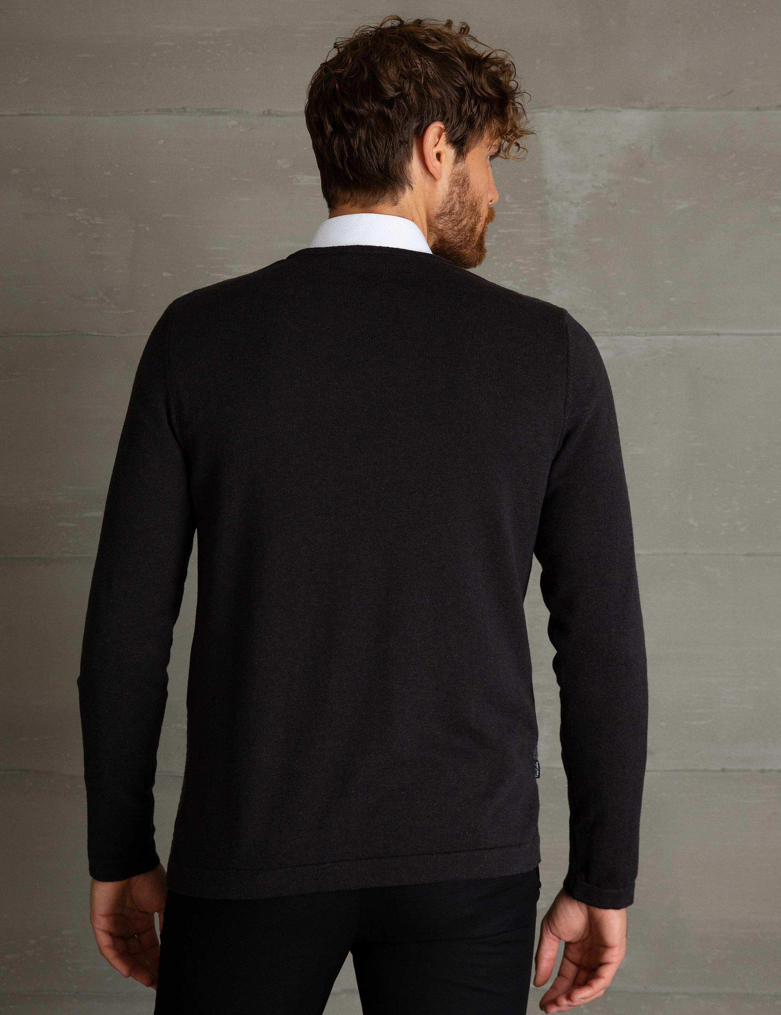 Antrasit Melanj Slim Fit Triko Kazak
