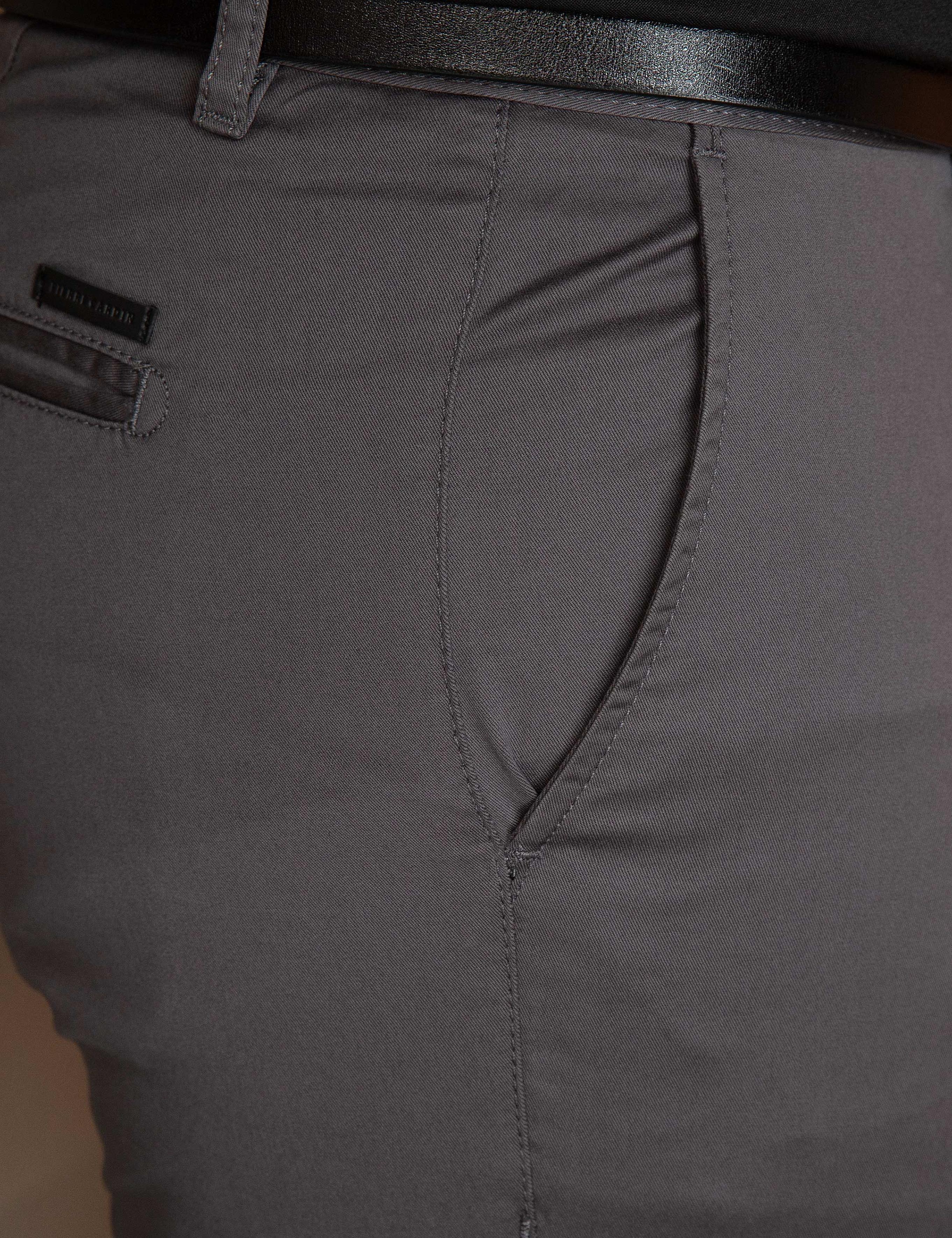 Gri Slim Fit Kanvas Pantolon