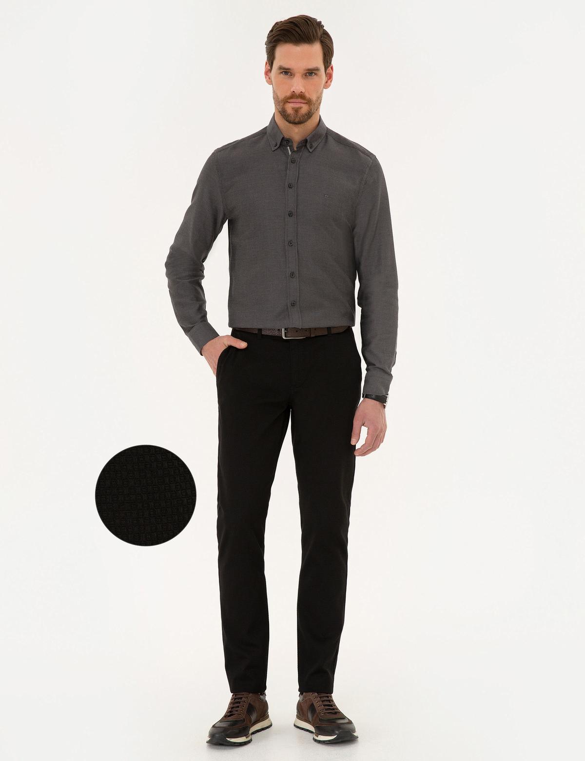 Siyah Slim Fit Chino Pantolon