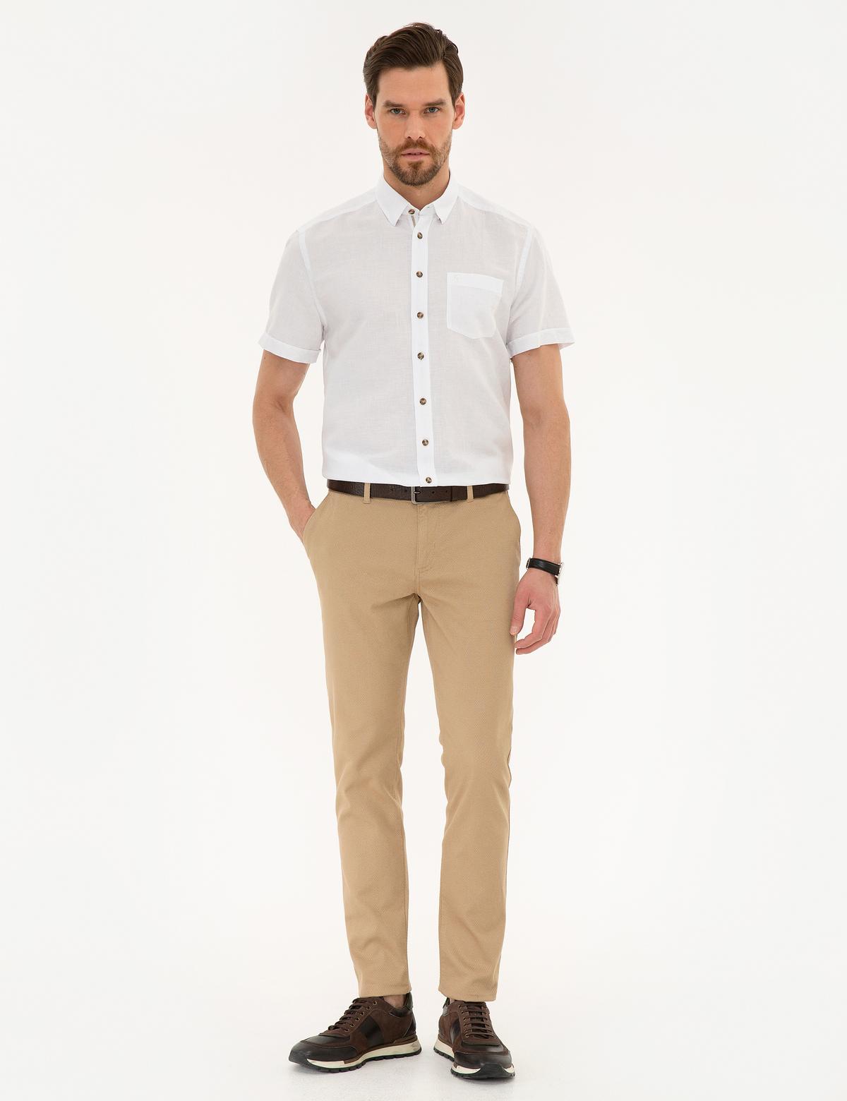 Camel Slim Fit Chino Pantolon