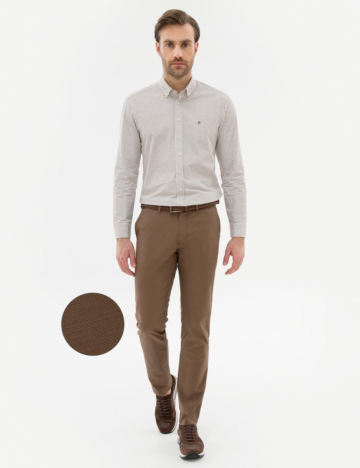 Açık Kahverengi Slim Fit Chino Pantolon
