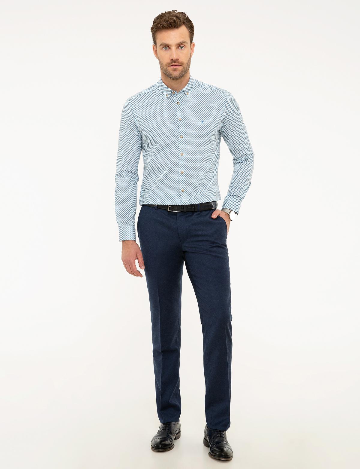 Lacivert Slim Fit Kumaş Pantolon