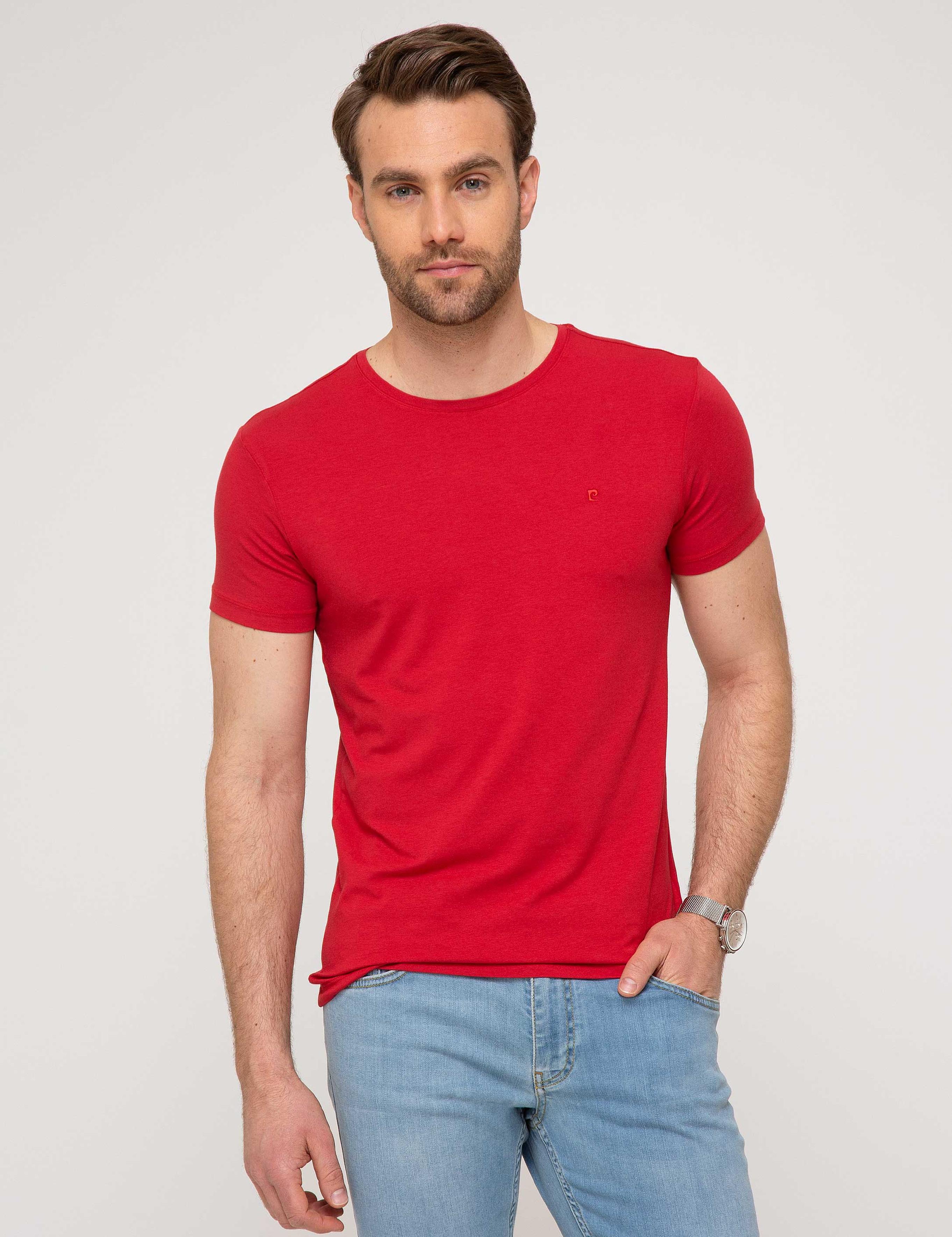 Kırmızı Ex. Slim Fit Basic T-shirt