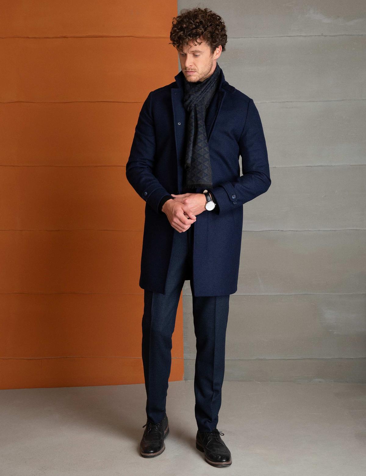 Lacivert Ex.Slim Fit Palto