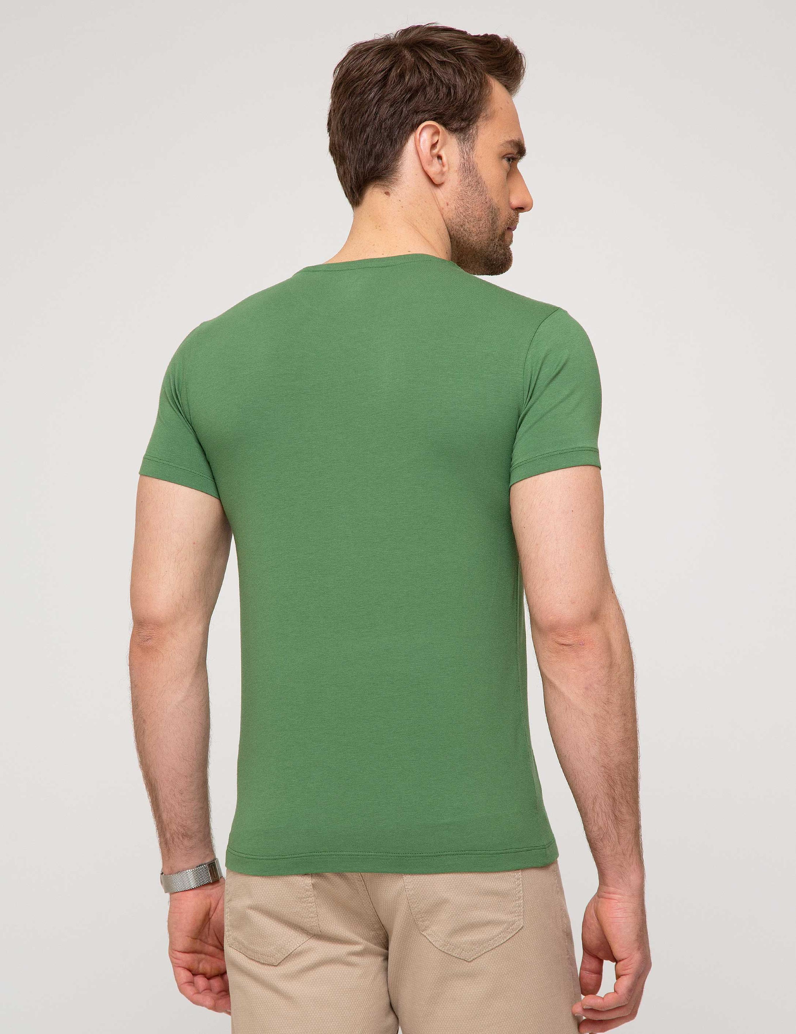Yeşil Ex. Slim Fit Basic T-shirt