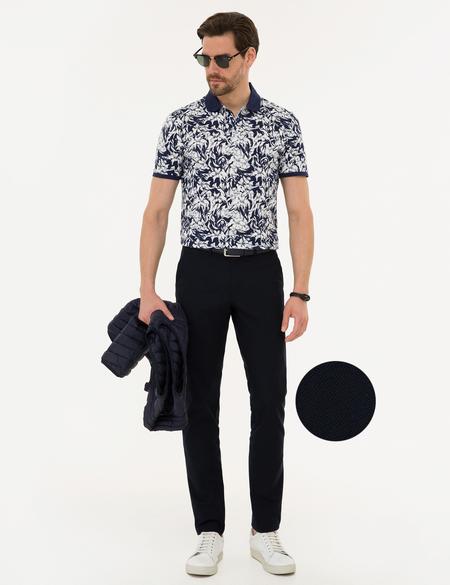 Lacivert Slim Fit Chino Pantolon