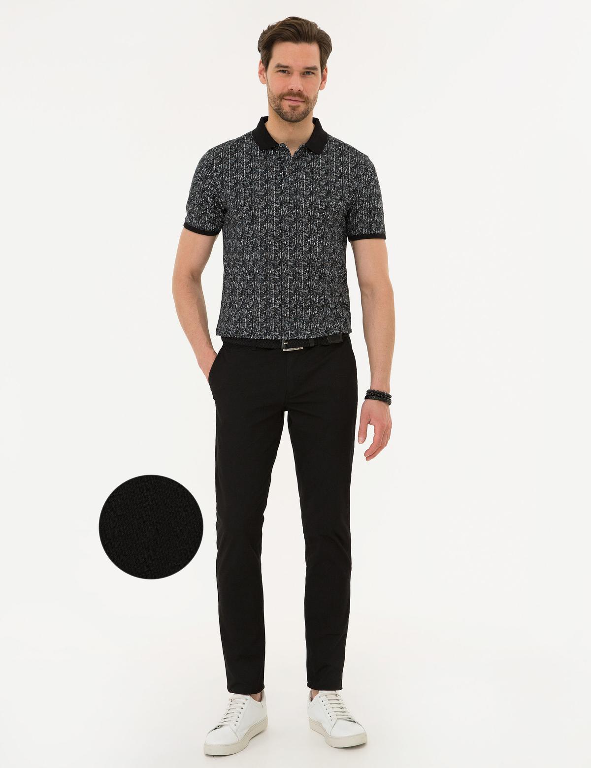 Siyah Slim Fit Chino Pantolon