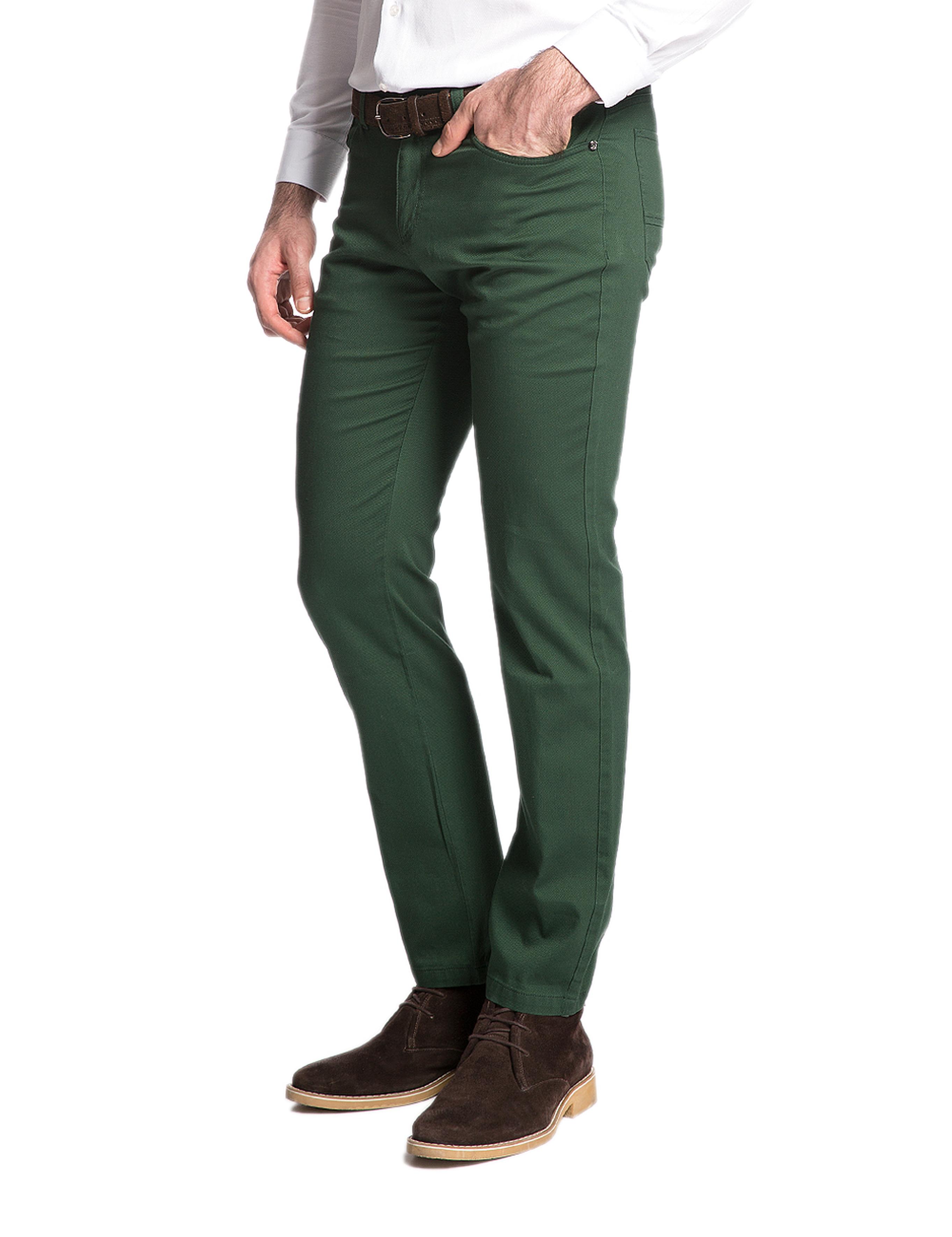 Yeşil Slim Fit Kanvas Pantolon