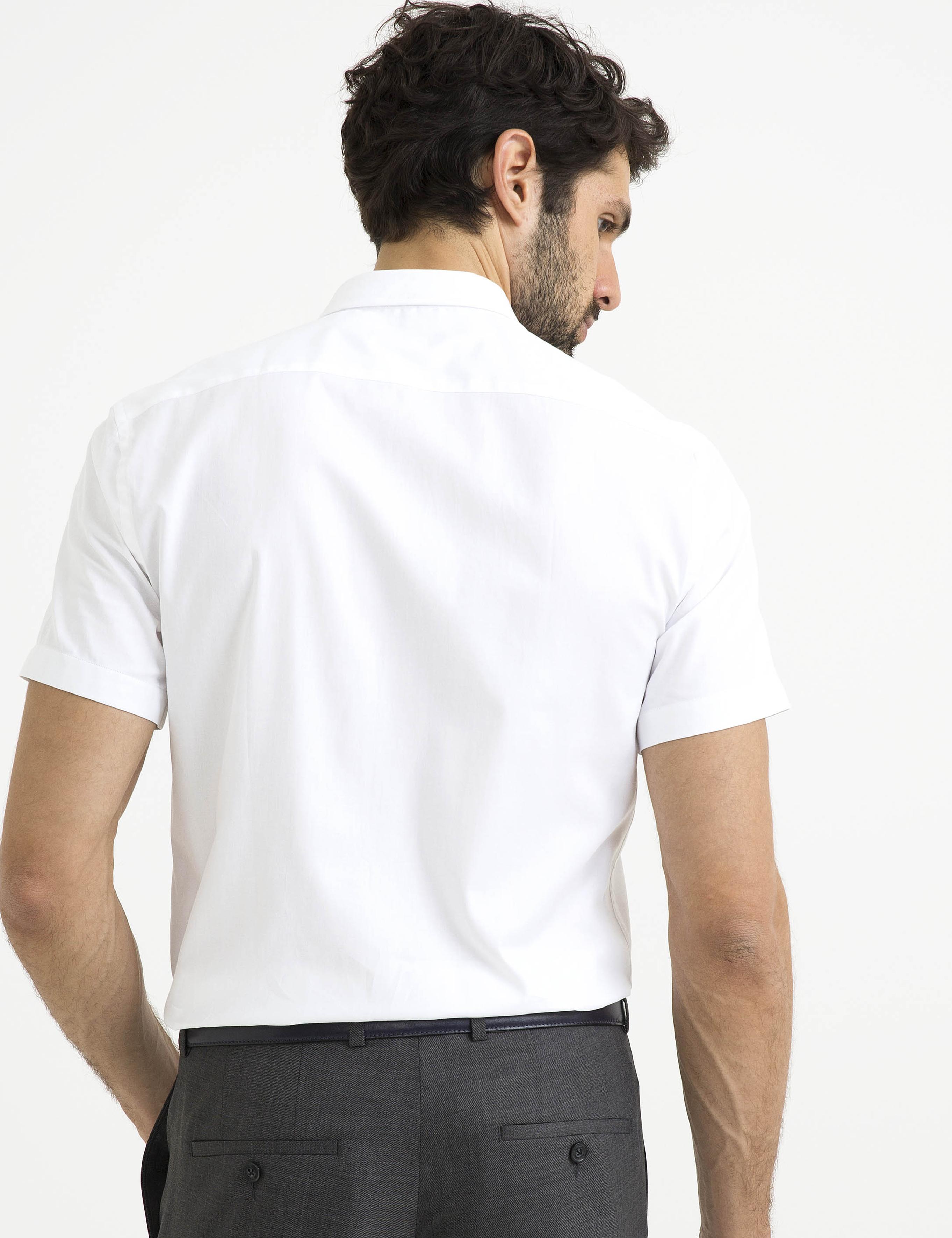 Beyaz Slim Fit Kısa Kol Gömlek