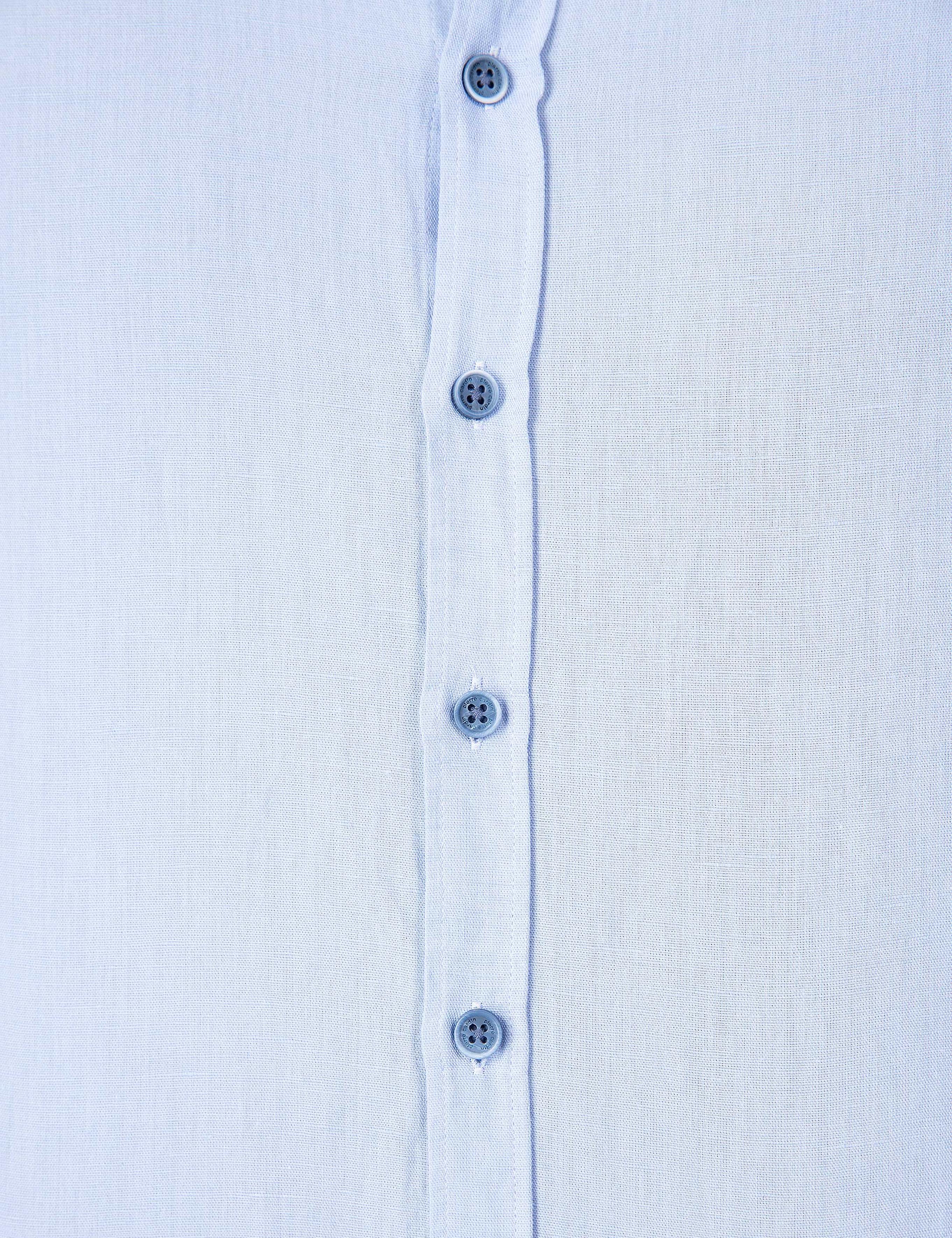 Açık Mavi Slim Fit Keten Karışımlı Gömlek