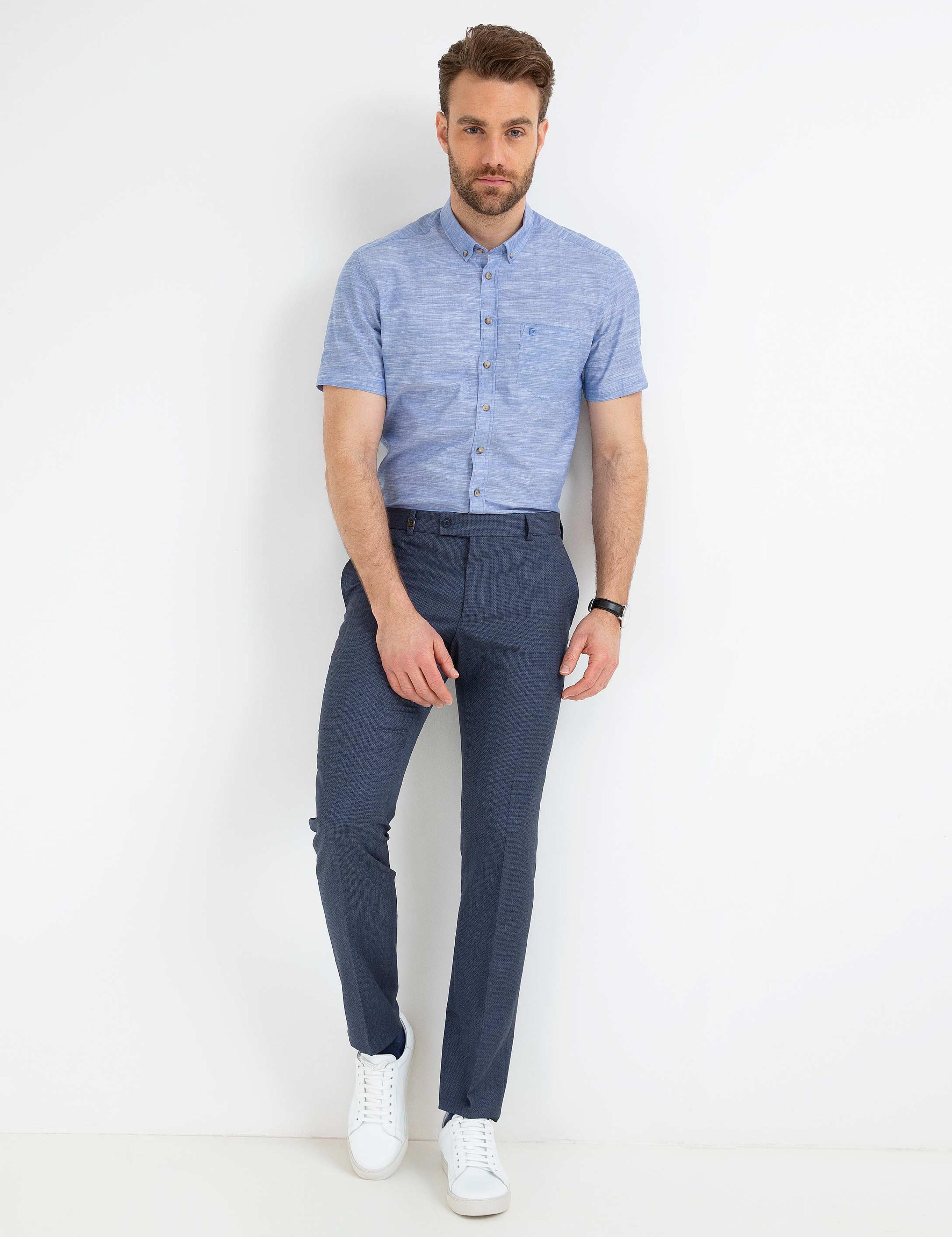 İndigo Regular Fit Kısa Kol Gömlek