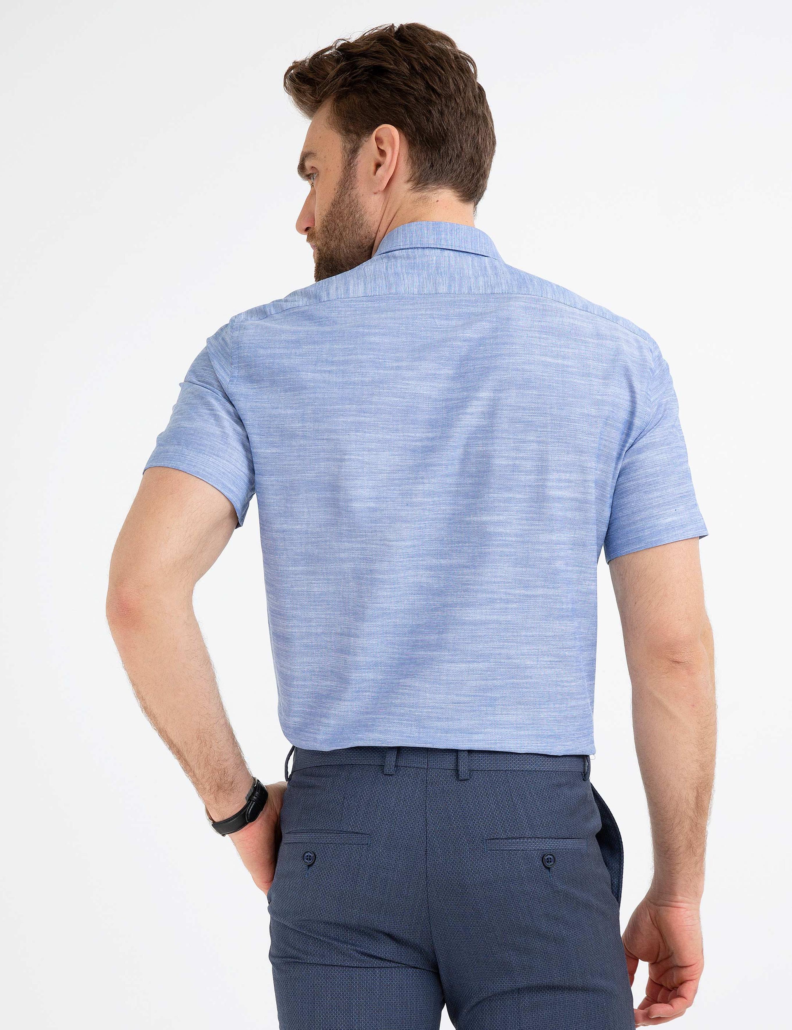 İndigo Regular Fit Kısa Kol Gömlek