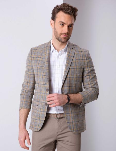 Kahverengi Slim Fit Ceket