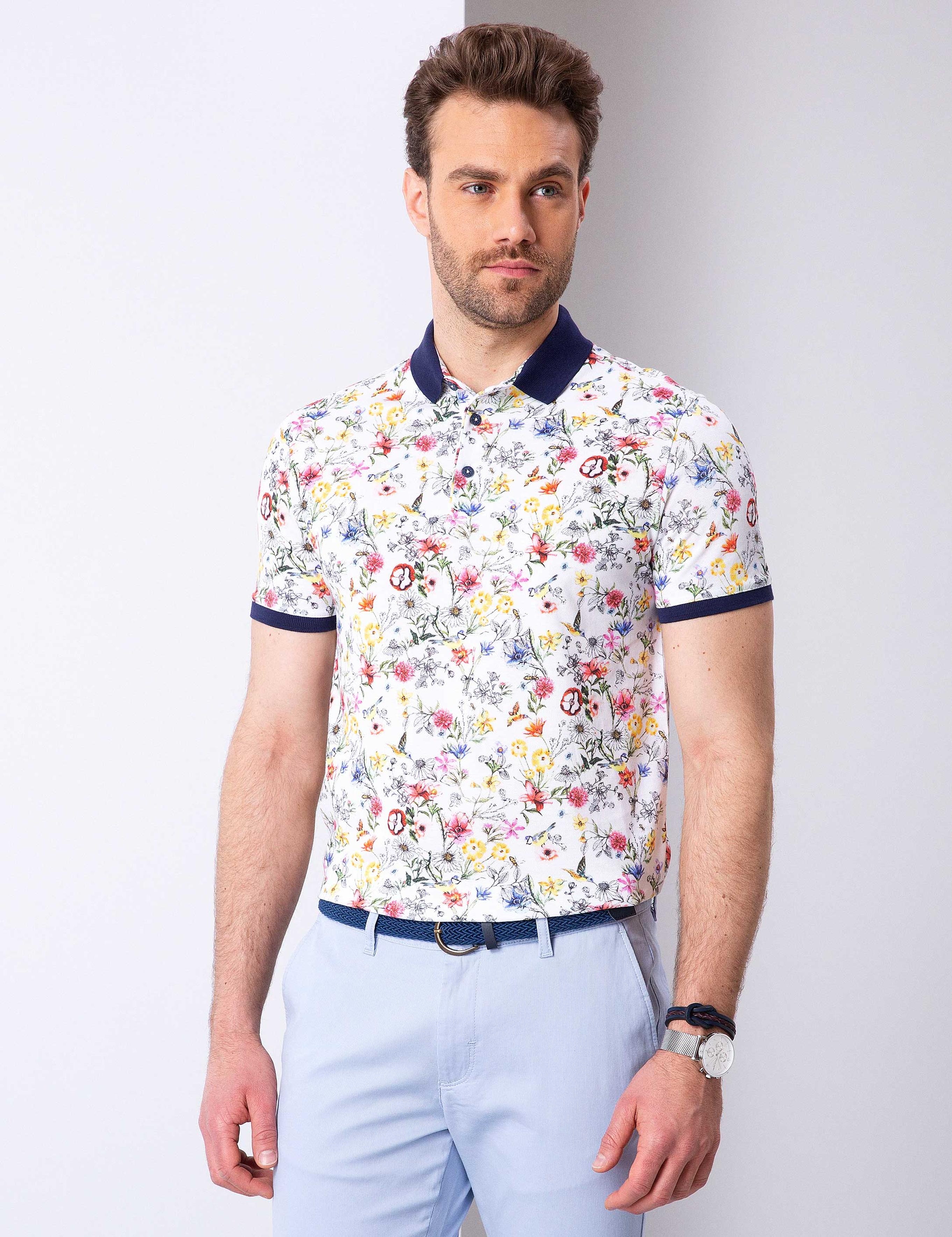 Çok Renkli Slim Fit Polo Yaka Tişört