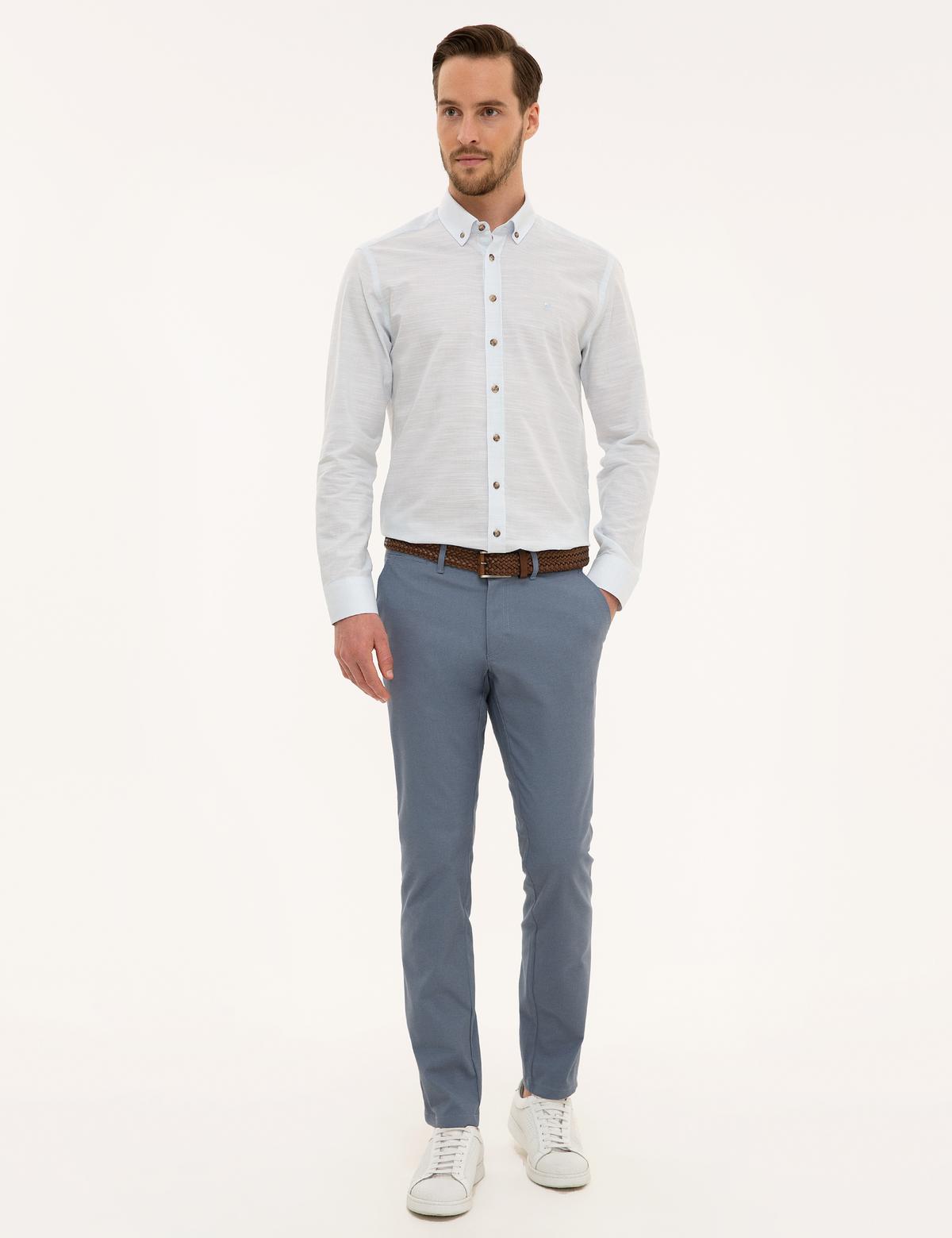 Koyu Mavi Slim Fit Chino Pantolon