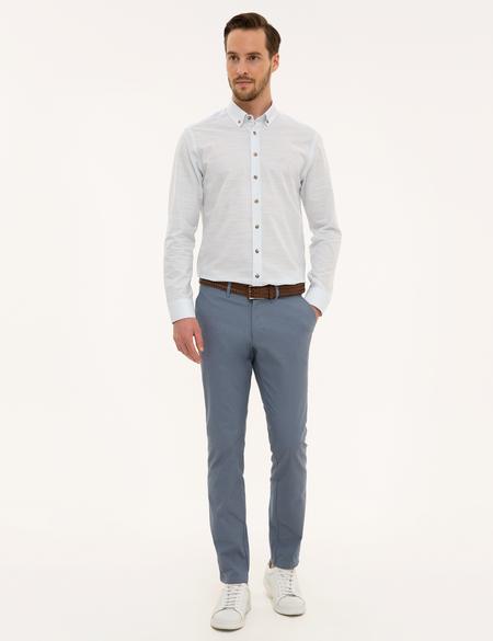 Koyu Mavi Slim Fit Chino Pantolon