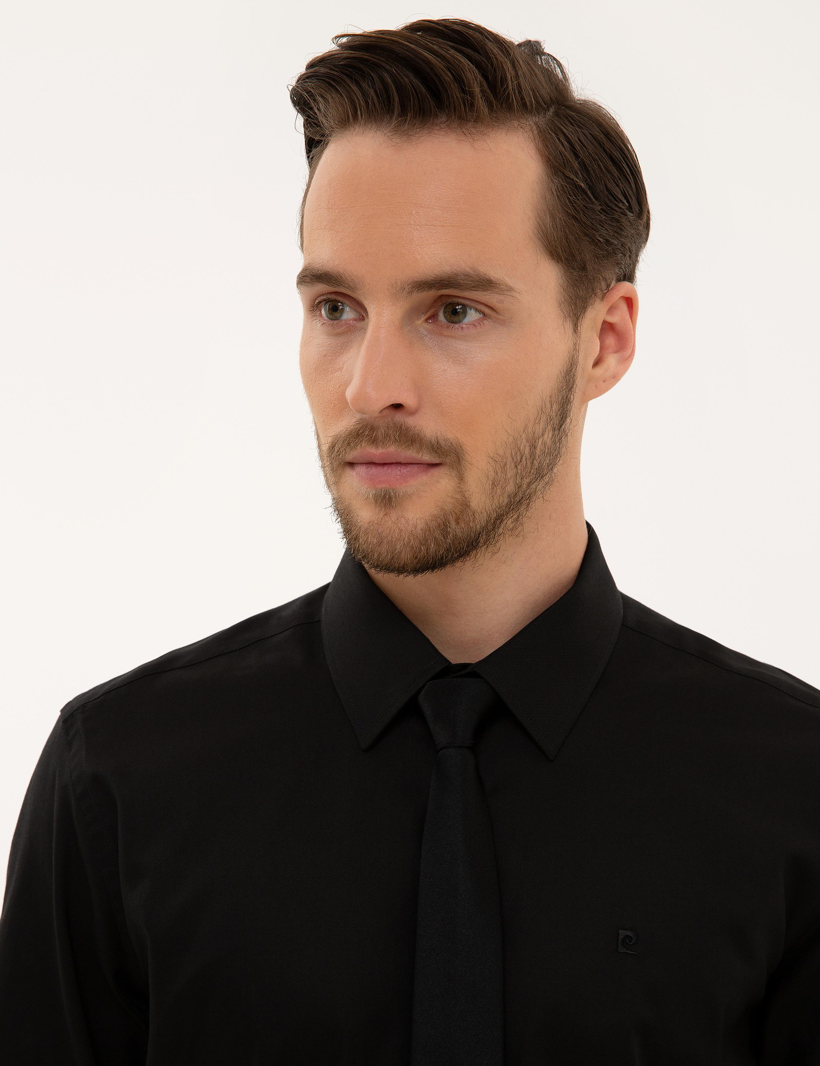 Siyah Slim Fit Uzun Kollu Gömlek
