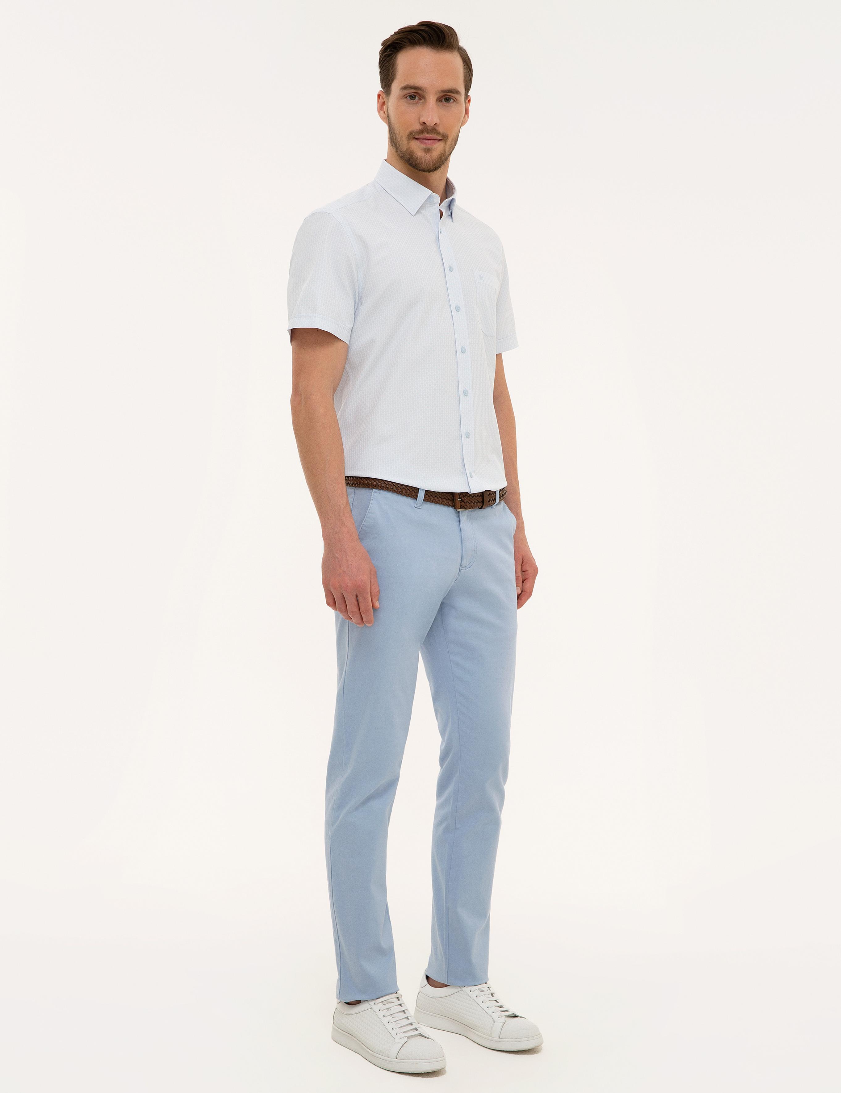 Açık Mavi Slim Fit Kanvas Pantolon