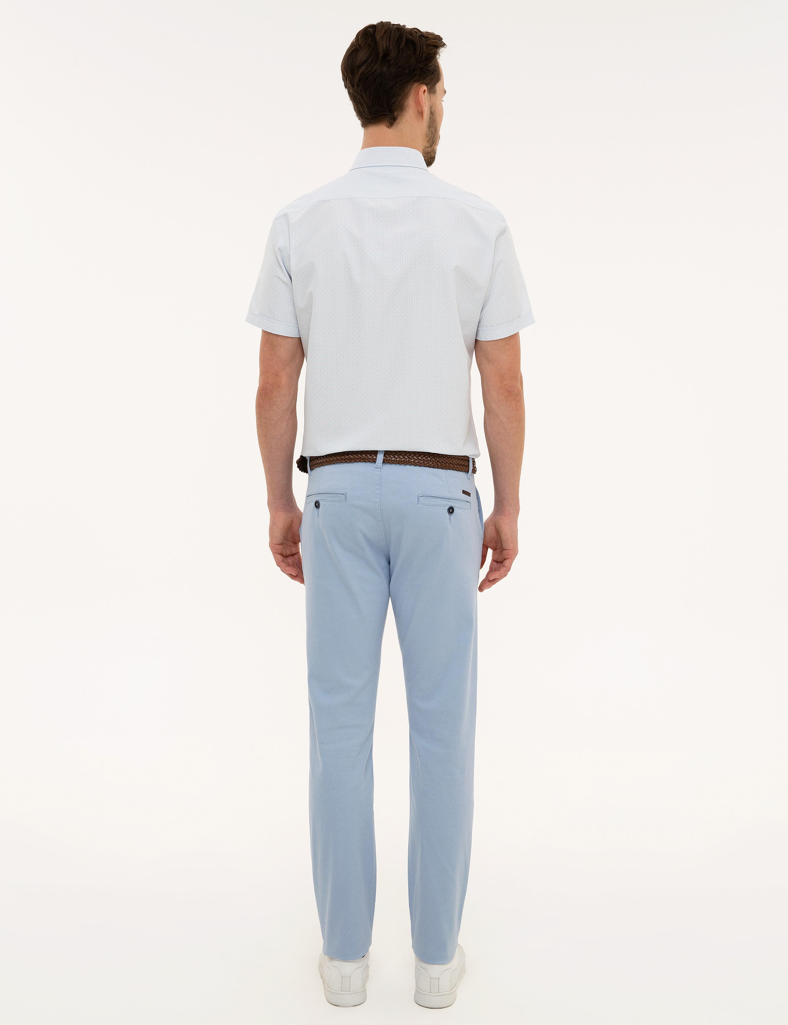 Açık Mavi Slim Fit Kanvas Pantolon