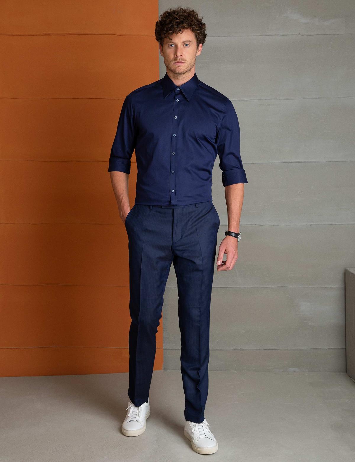 Lacivert Slim Fit Gömlek