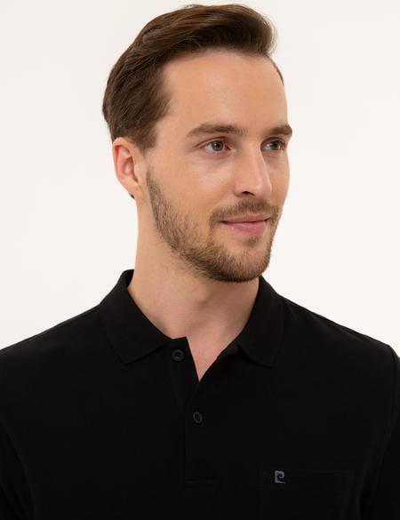 Siyah Regular Fit Basic Polo Yaka T-Shirt