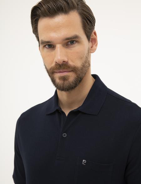 Koyu Lacivert Regular Fit Polo Yaka Basic Tişört