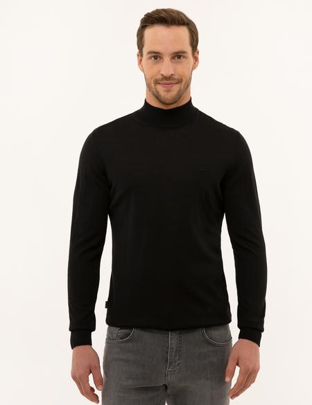 Siyah Slim Fit Basic Kazak