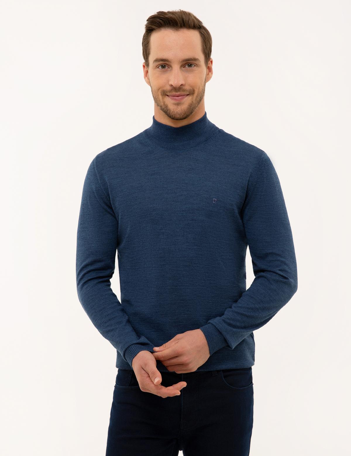 İndigo Slim Fit Basic Kazak