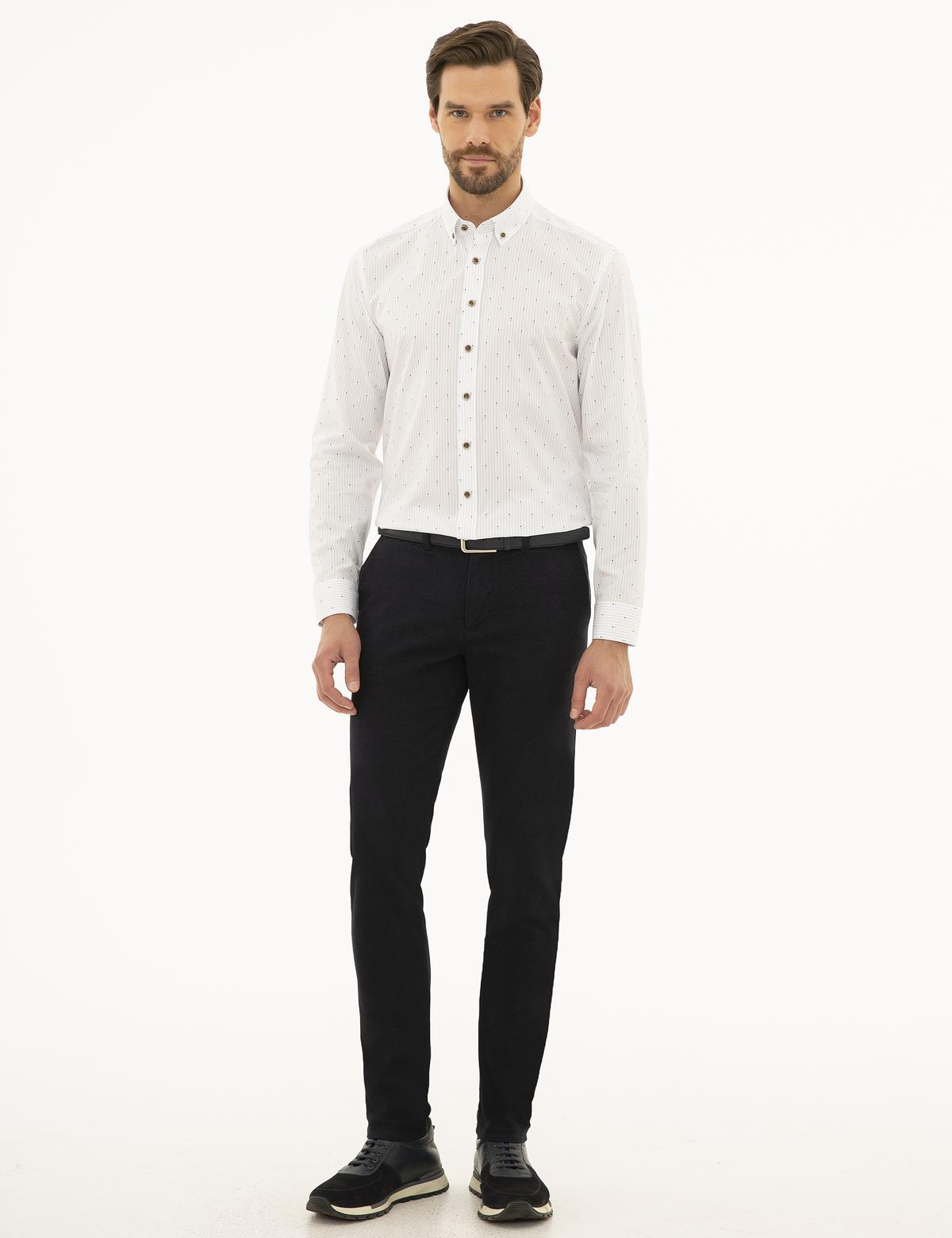 Lacivert Slim Fit Chino Pantolon