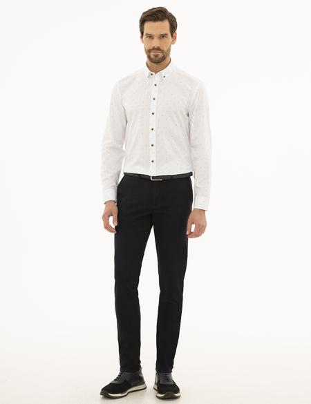 Lacivert Slim Fit Chino Pantolon