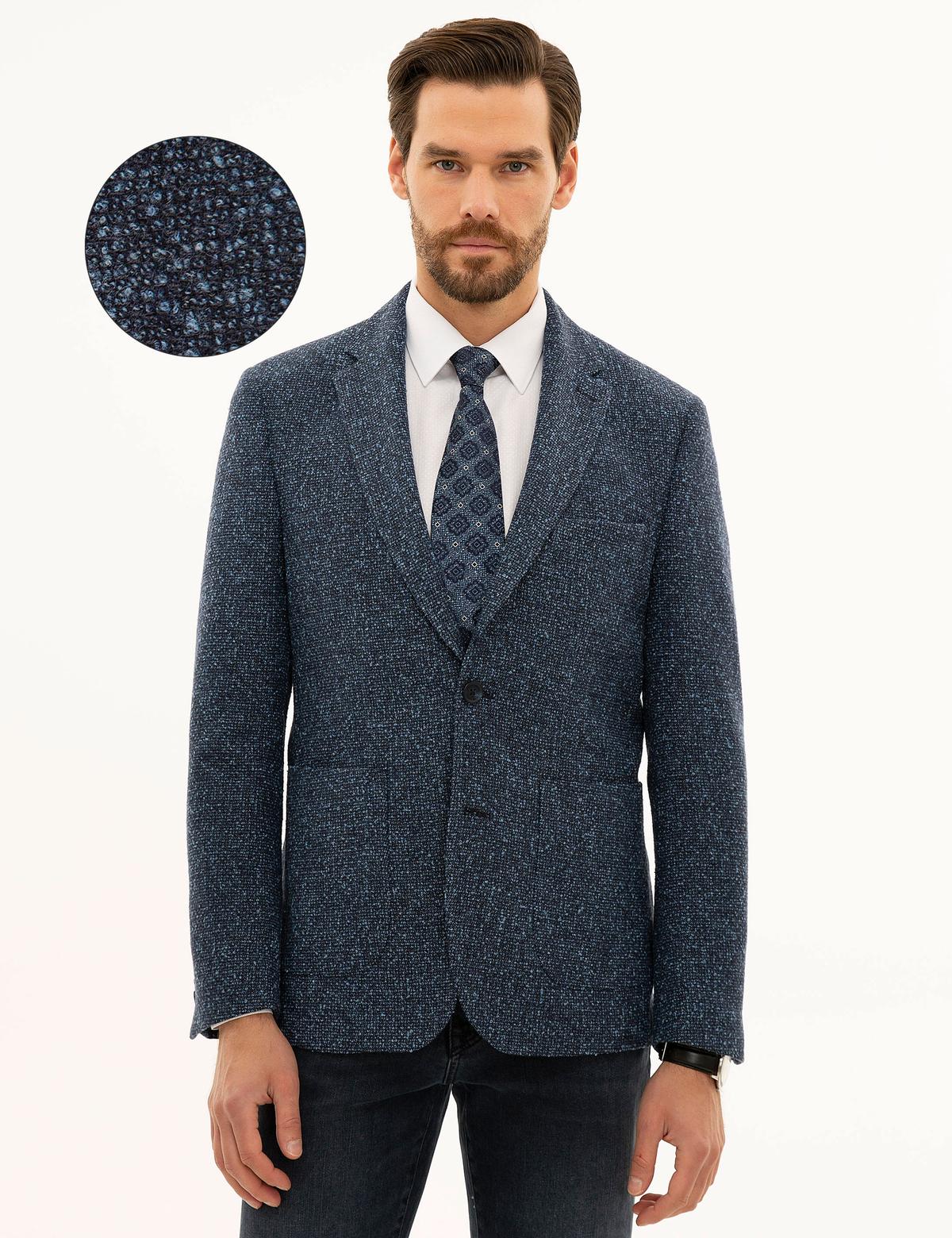 Lacivert Slim Fit Ceket