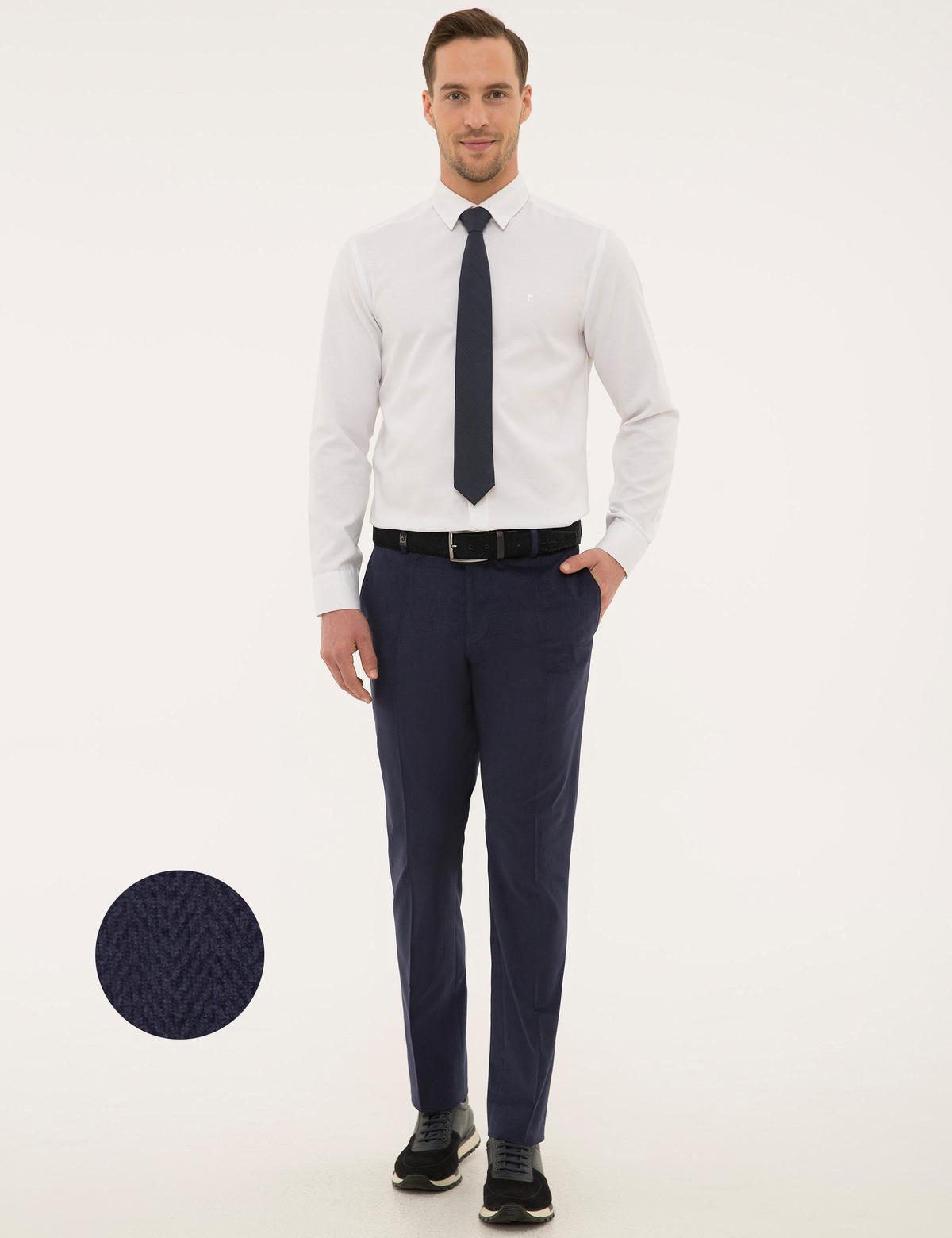 Açık Lacivert Slim Fit Kumaş Pantolon