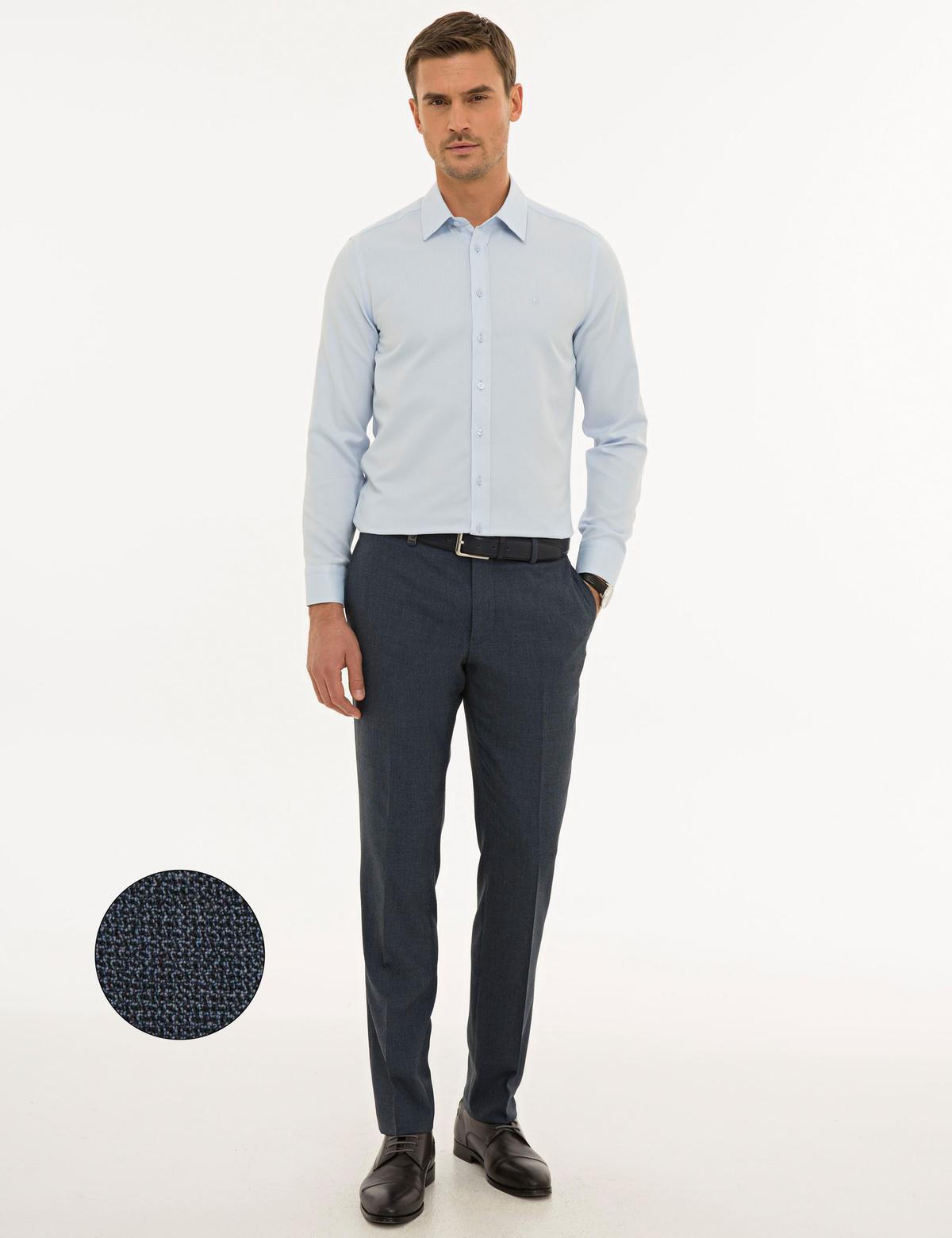 Açık Lacivert Slim Fit Kumaş Pantolon