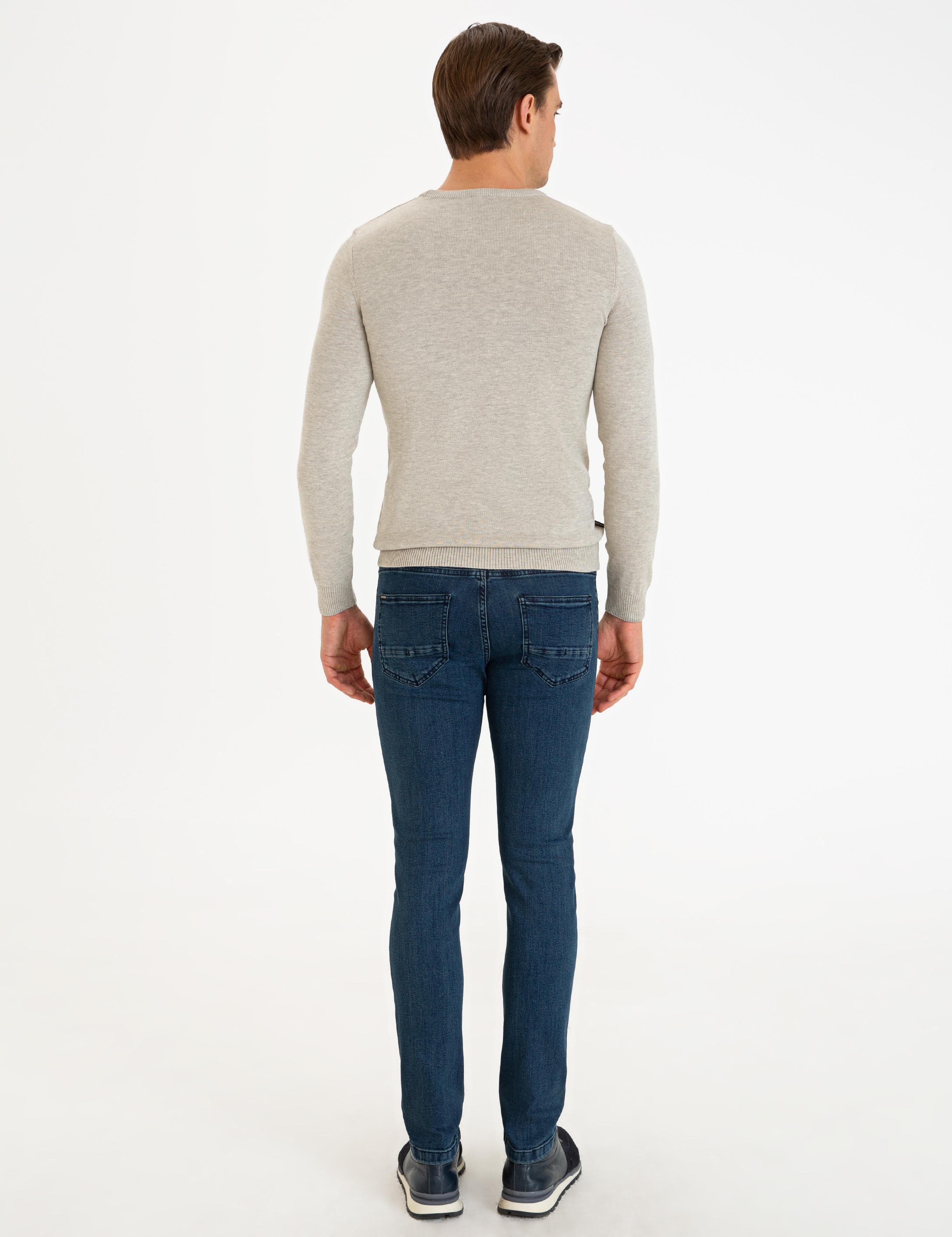Koyu Lacivert Slim Fit Denim Pantolon