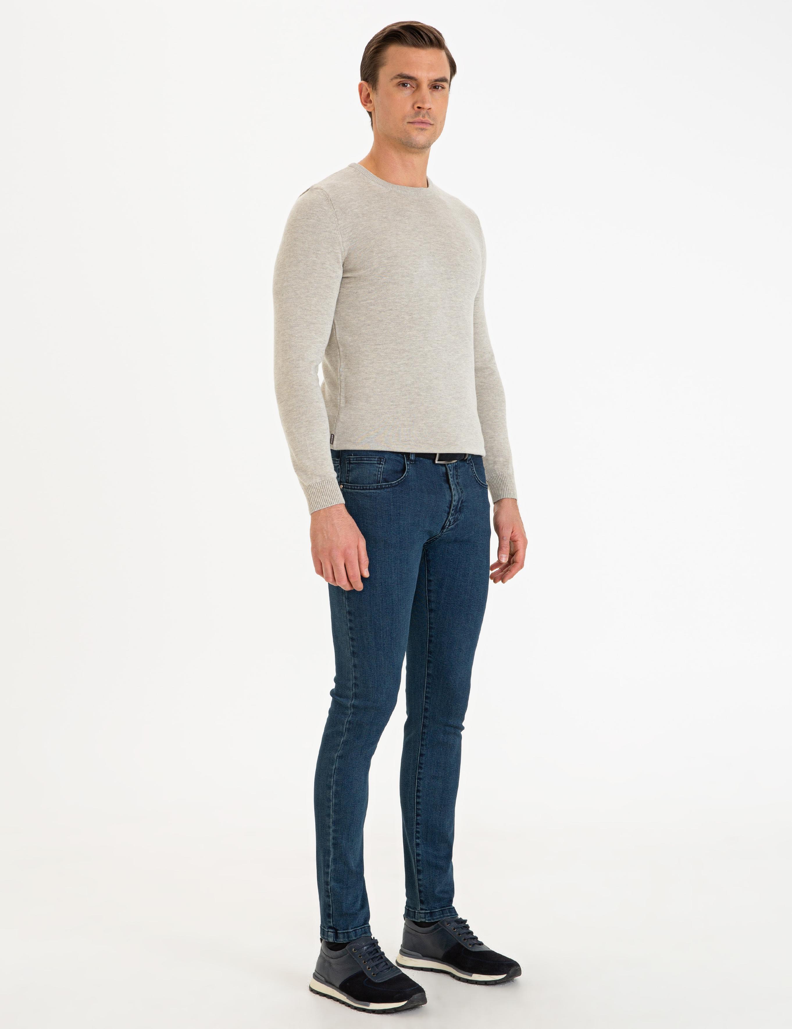 Koyu Lacivert Slim Fit Denim Pantolon