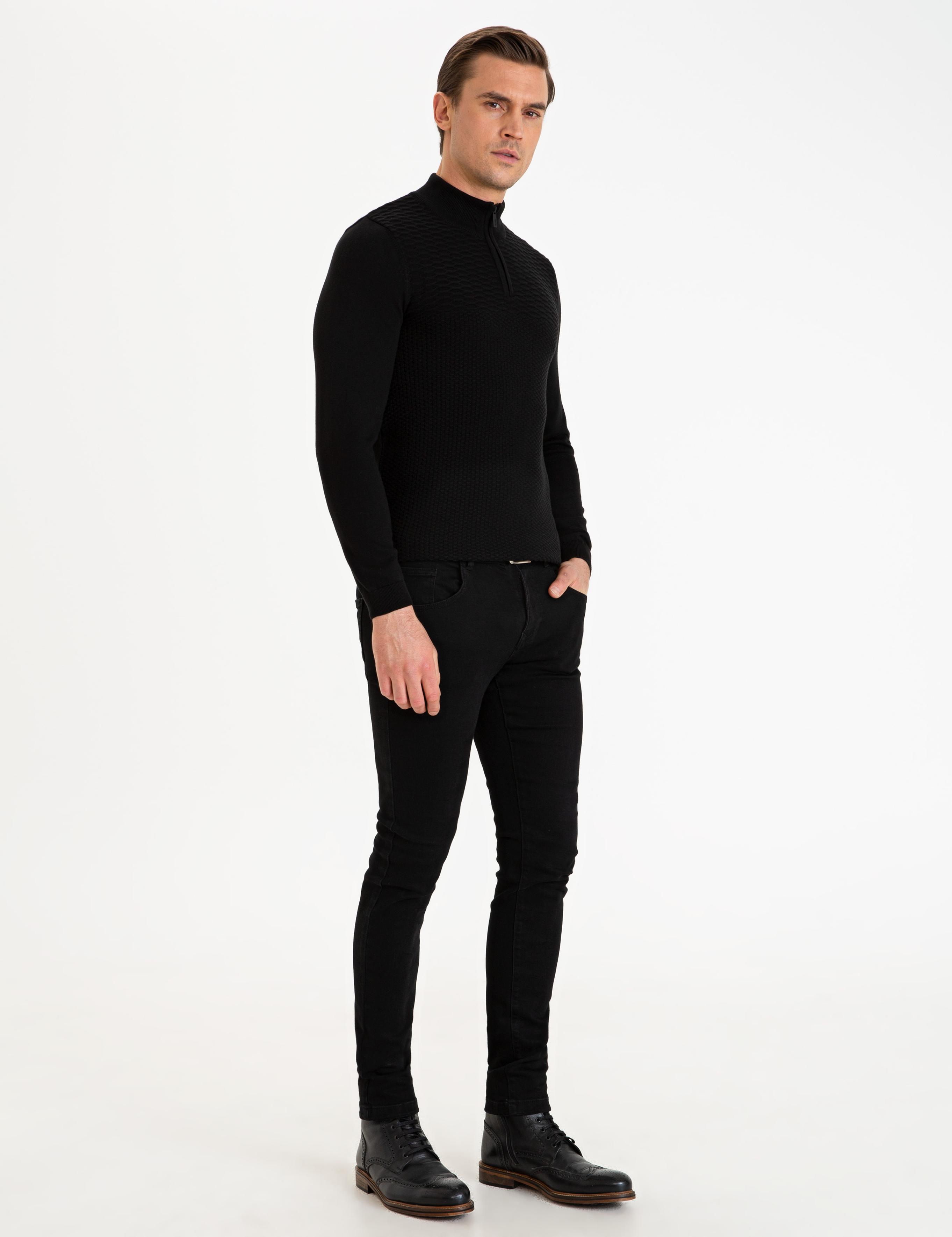 Siyah Slim Fit Denim Pantolon